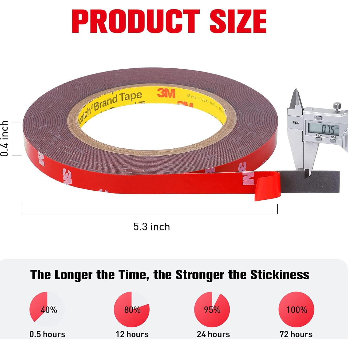 Cinta Doble Cara 3M VHB 10m x 1cm Impermeable Alta Resistencia