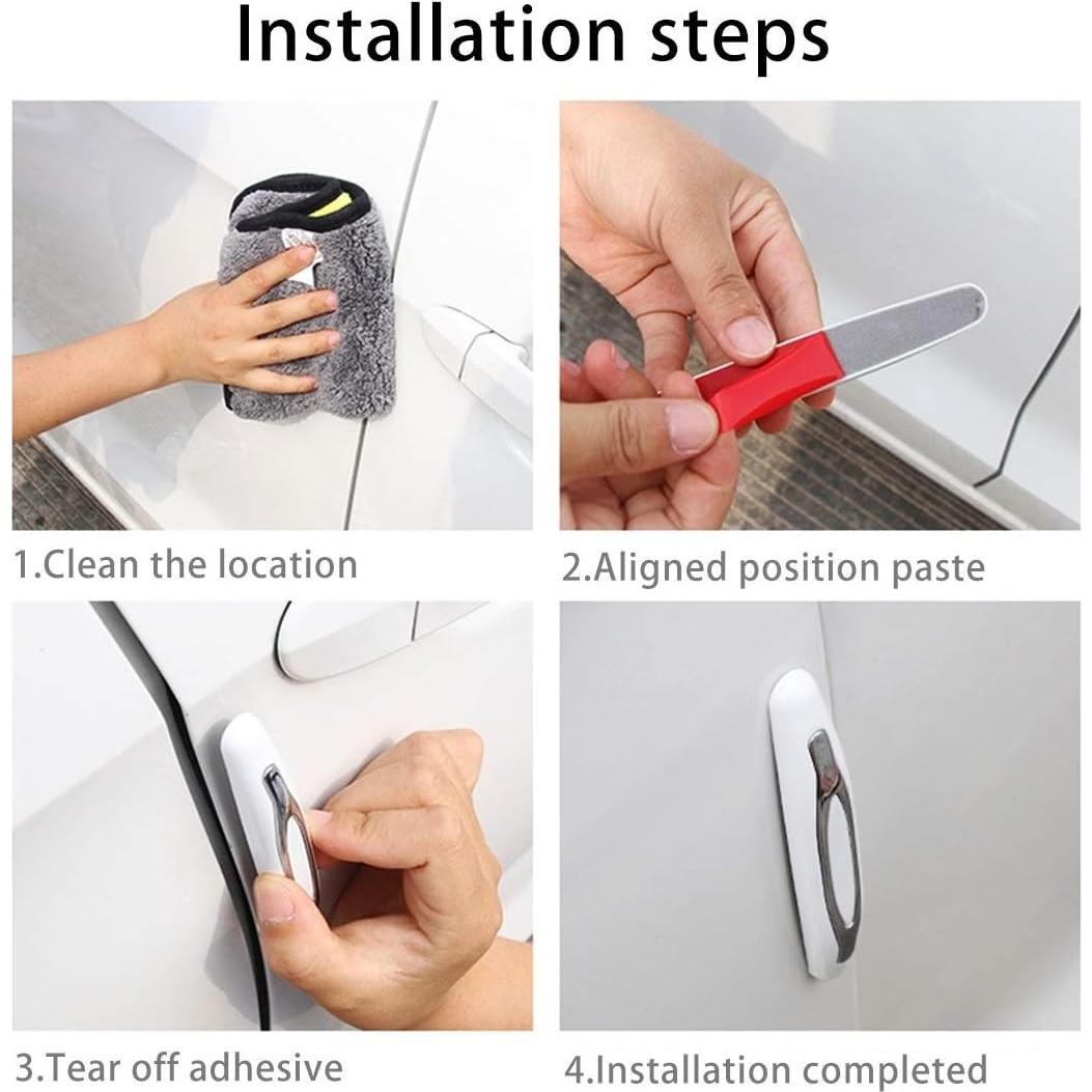 Tiras Anti-Colisión para Puertas de Auto HONGYAN 4 Pcs Silicona