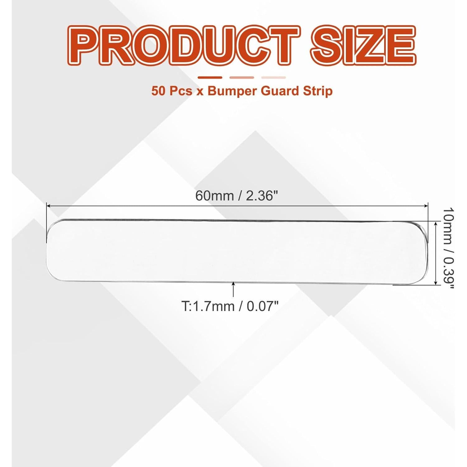 Tira de Protección de Parachoques PATIKIL 50 Pcs Silicona Transparente