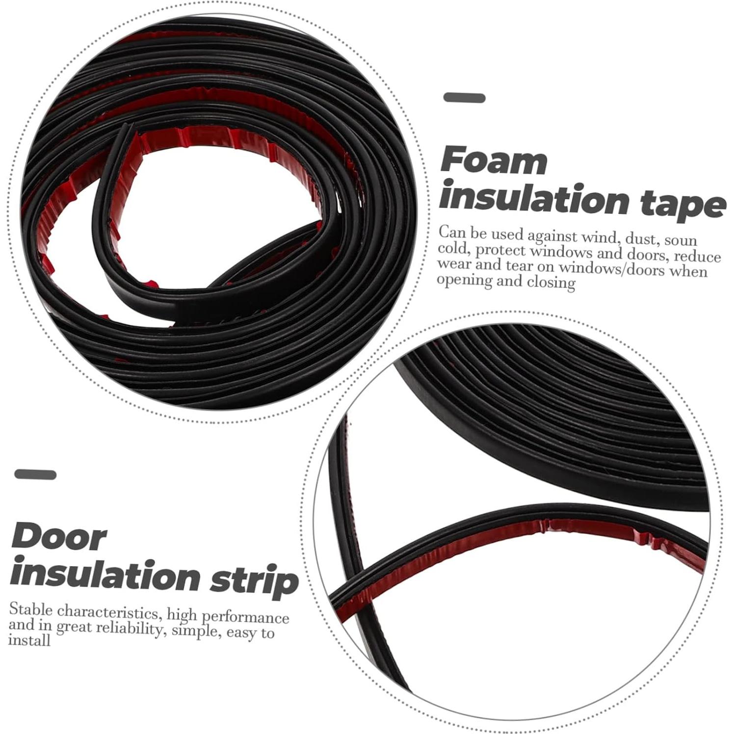 Tira de Sello Aislante para Puerta ETHZZLE 600x1cm Negro