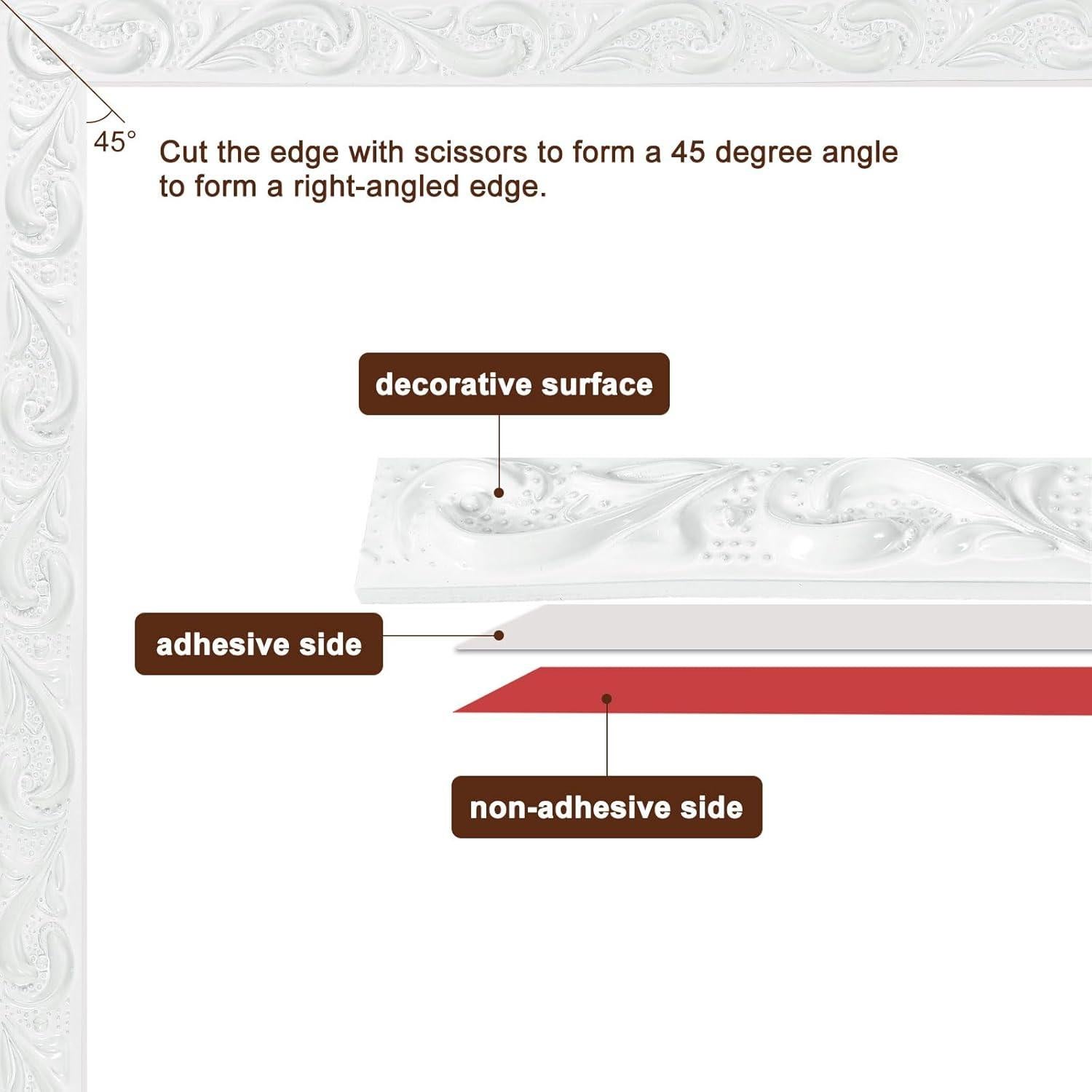 Moldura Autoadhesiva de Pared UXCell 5m x 20mm PVC Blanco