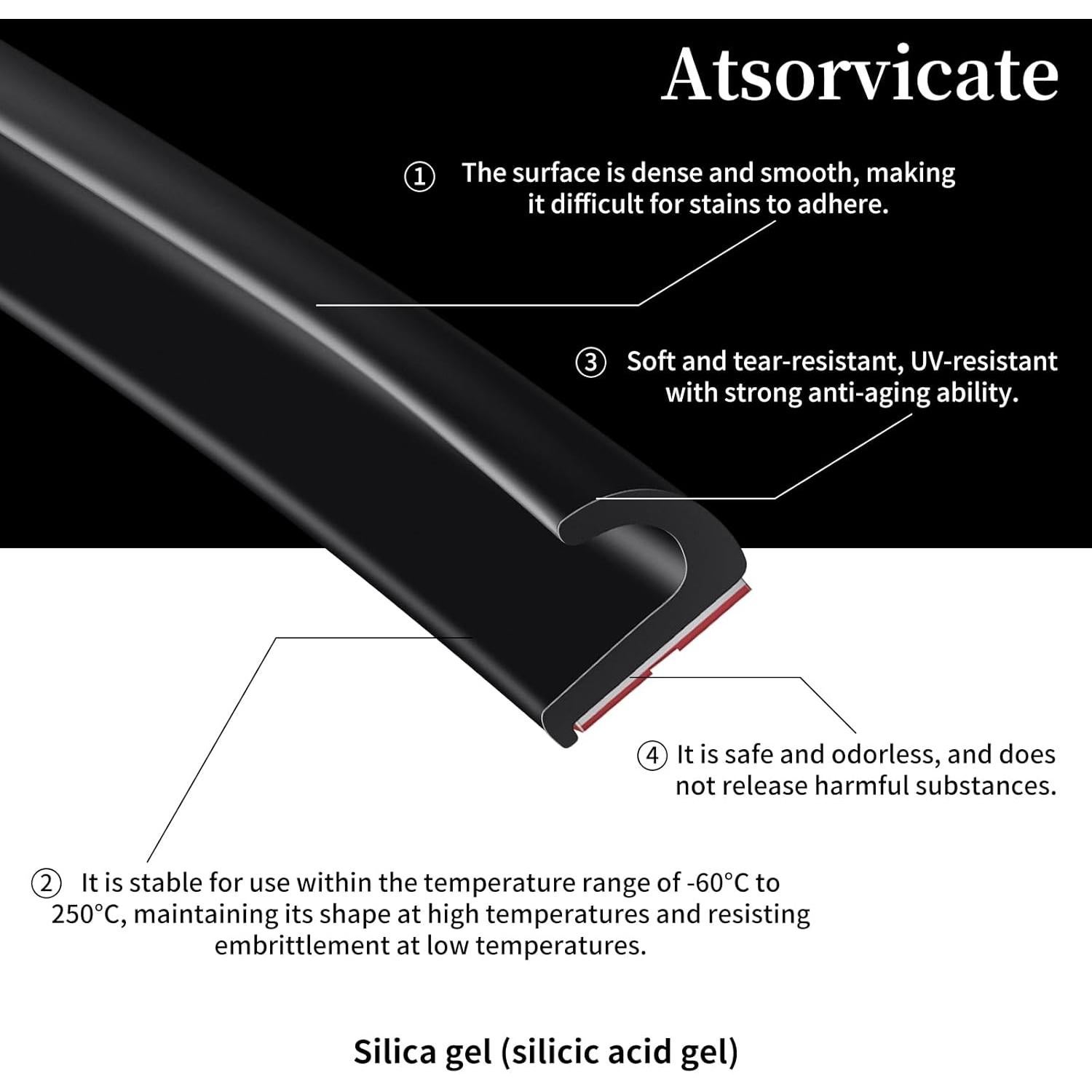 Canal de Drenaje de Agua Atsorvicate 6.2m Gel Silicona Negro