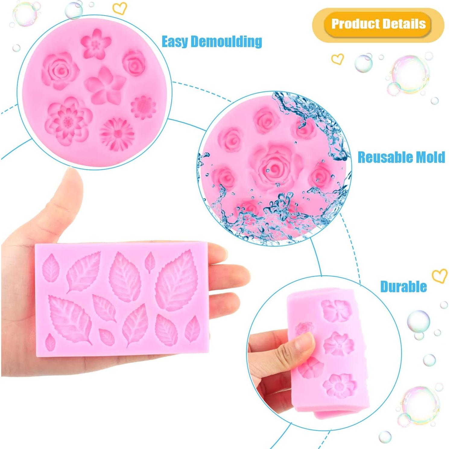 Set de 4 Moldes de Silicona para Fondant MIYAHOUSE