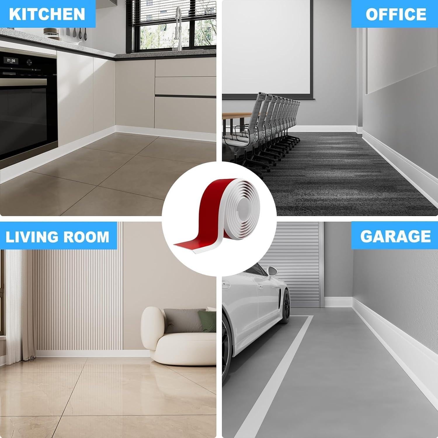 Moldura de Zócalo Flexible Duzzy 10.2 cm x 6.1 m Vinilo