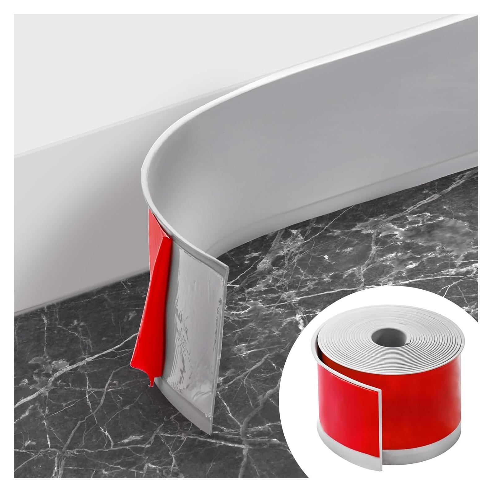 Moldura Zócalo Flexible Okllen 10 cm x 6.1 m Gris Vinilo