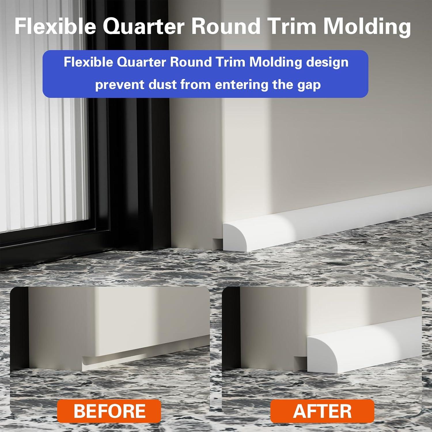 Moldura Cuarterona Flexible WURJHSONG 99 cm Caucho Blanco