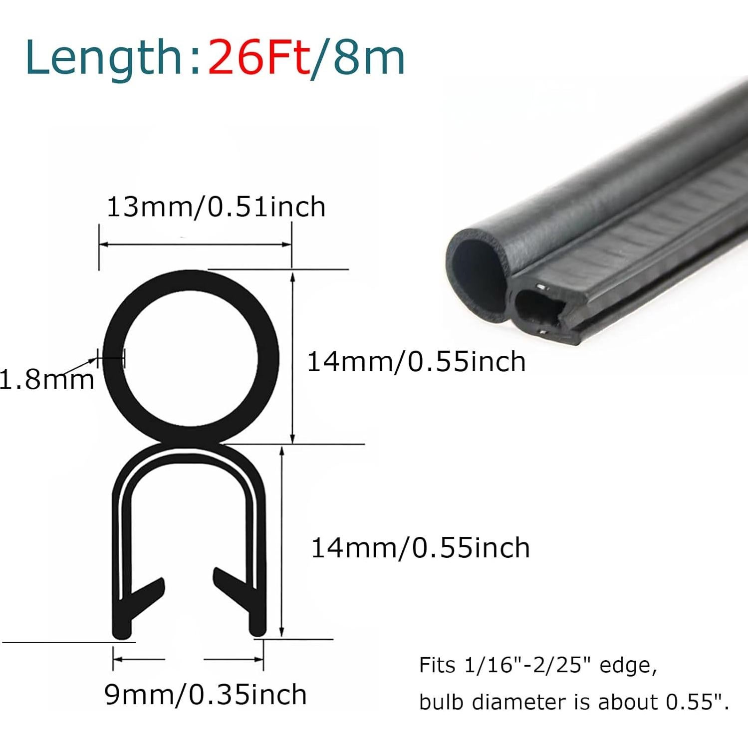 Tira de Sello de Goma Tintvent 7.92m Universal Aislante Acústico