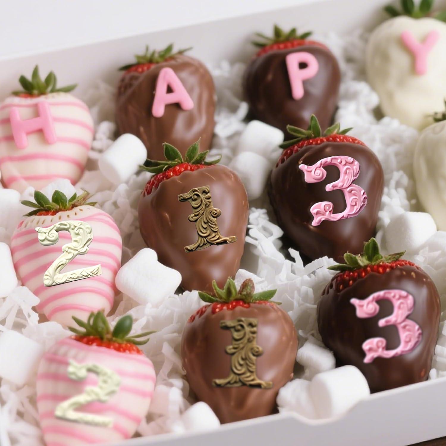 YunKo 2 Moldes de Silicona para Fondant Números 0-9 3D