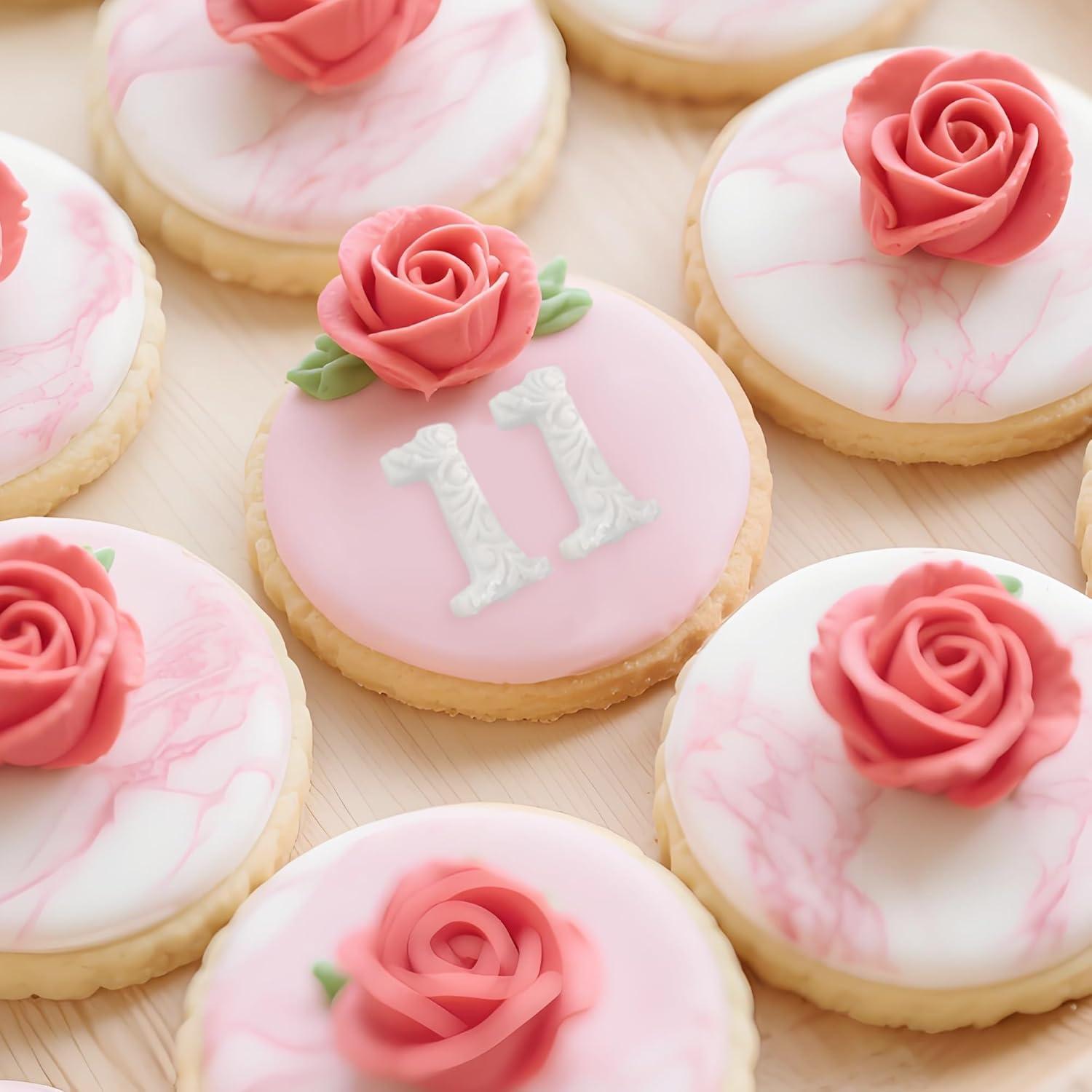 YunKo 2 Moldes de Silicona para Fondant Números 0-9 3D