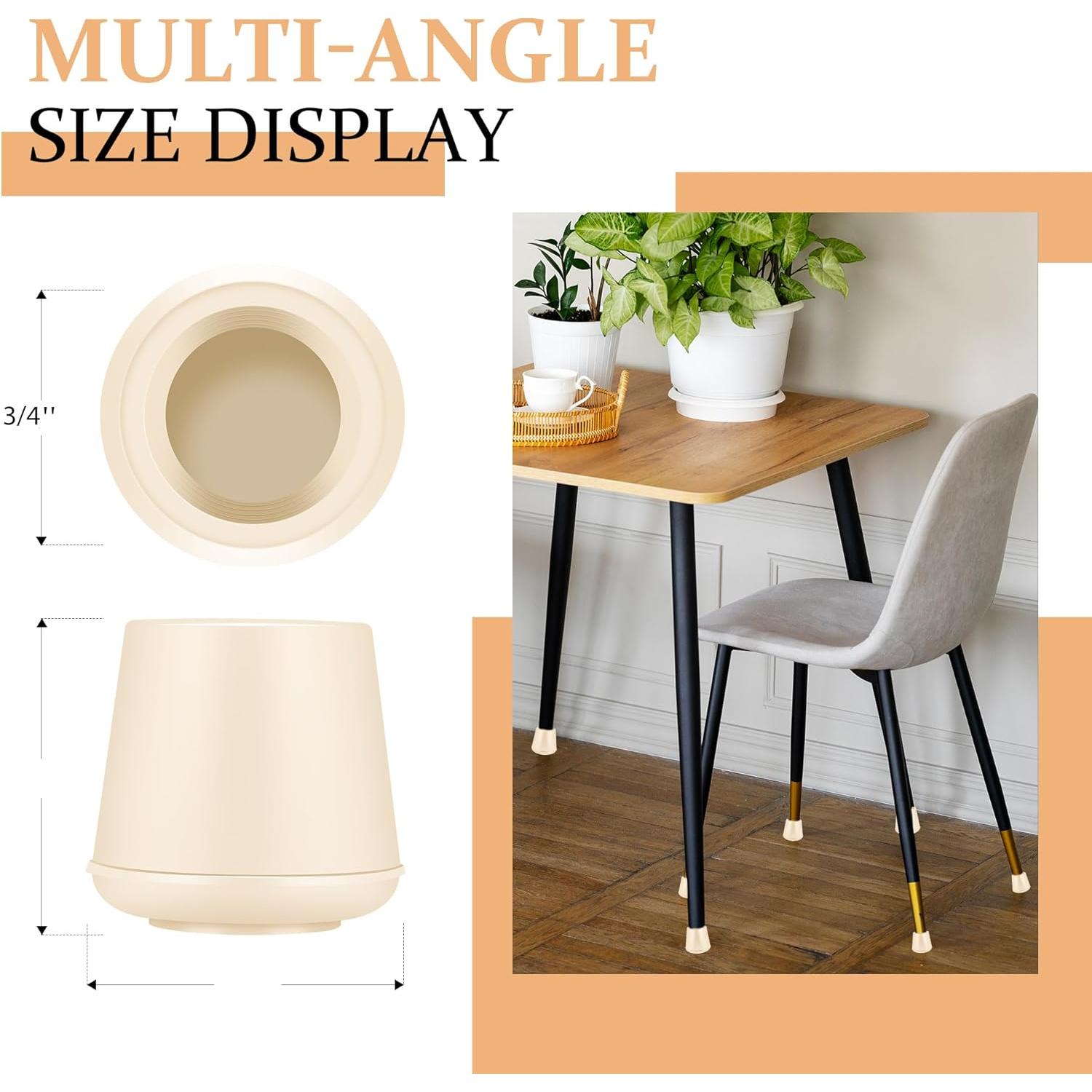 Tapas de patas de silla de goma antideslizantes VOCOMO 12 Pzas