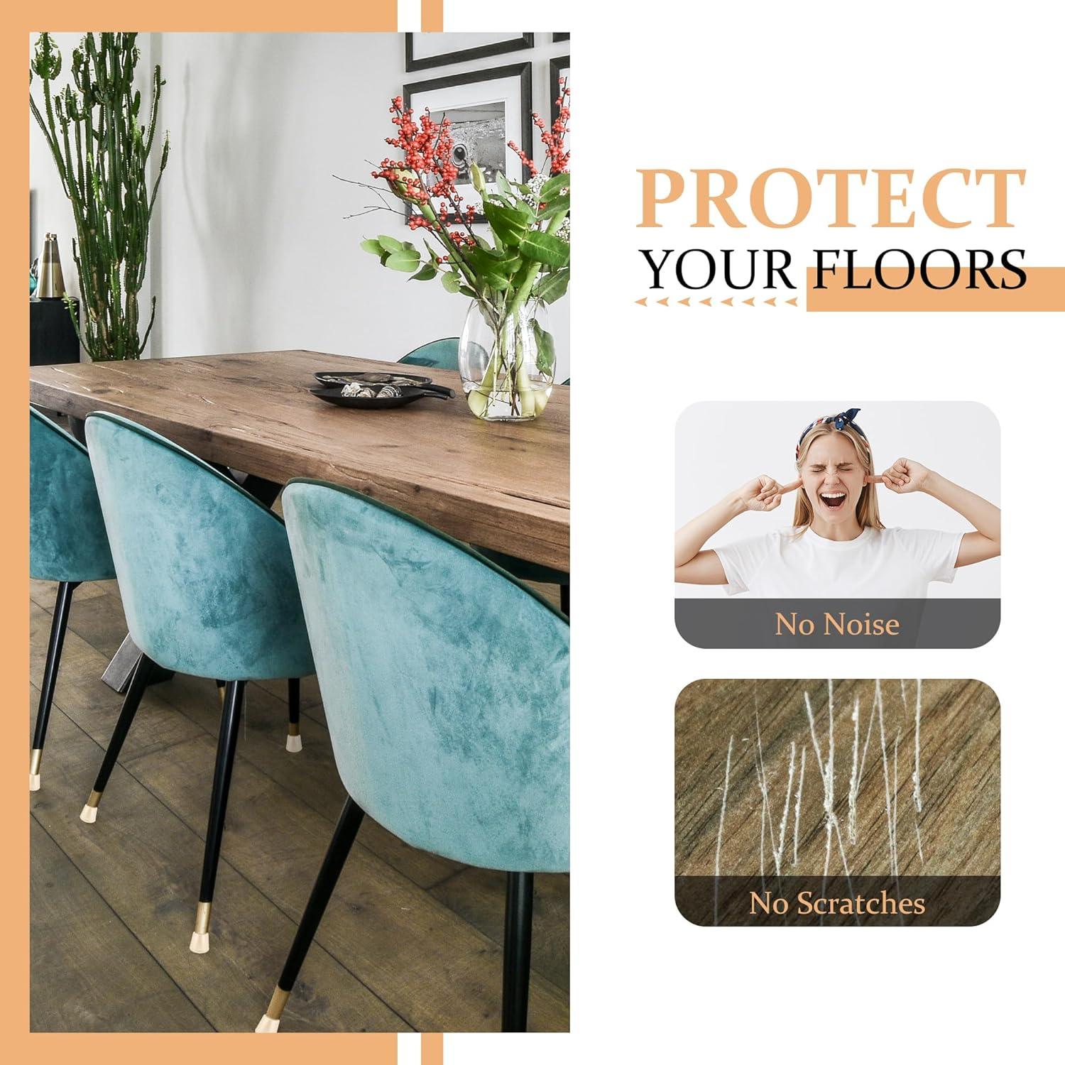 Tapas de patas de silla de goma antideslizantes VOCOMO 12 Pzas