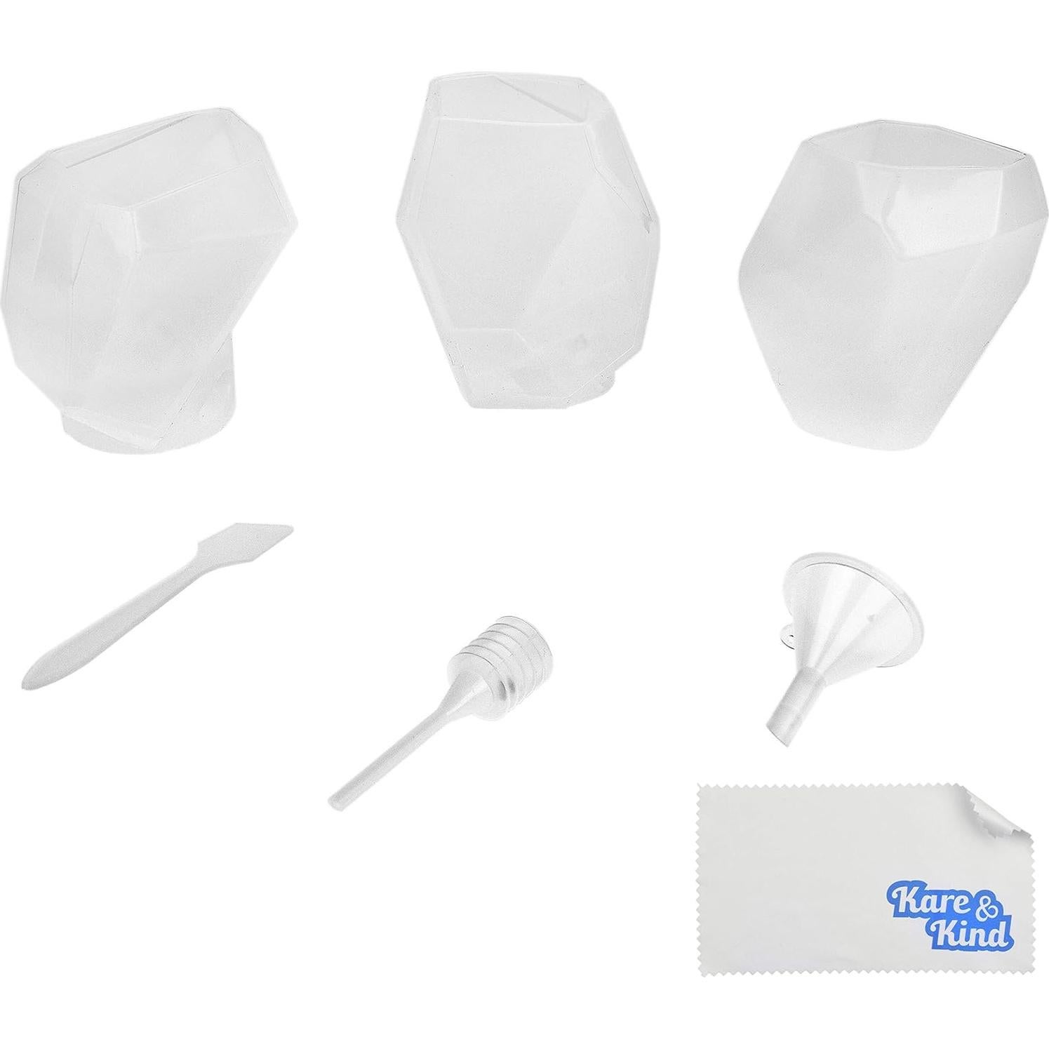 Kit de Moldes de Silicona Kare & Kind - Cristal de Cuarzo - 3 Piezas