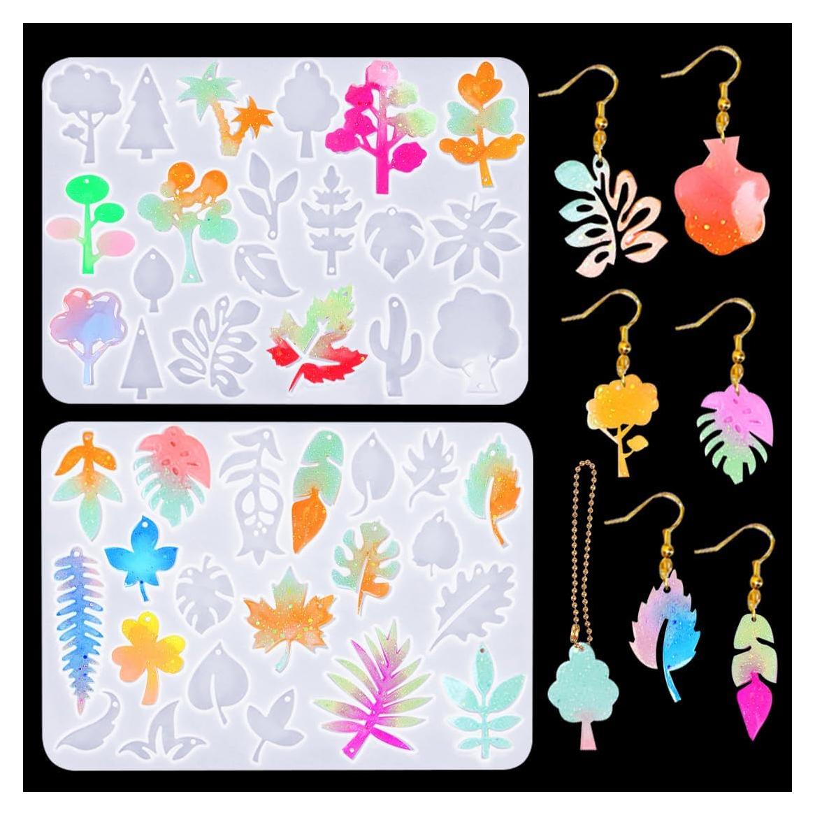 Moldes de Aretes de Resina Voyyphixa 41 Pcs Silicona Hoja