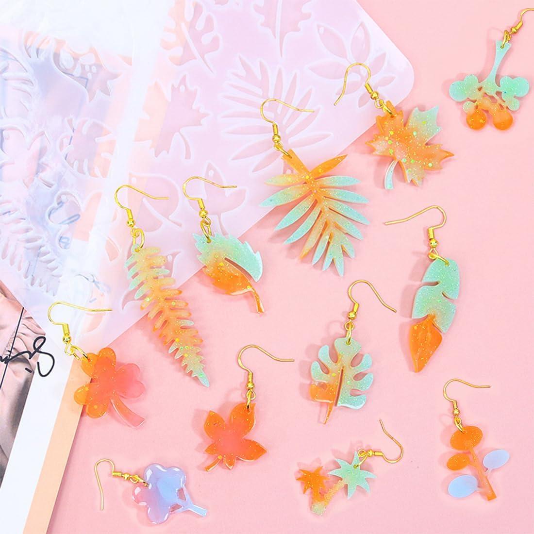 Moldes de Aretes de Resina Voyyphixa 41 Pcs Silicona Hoja