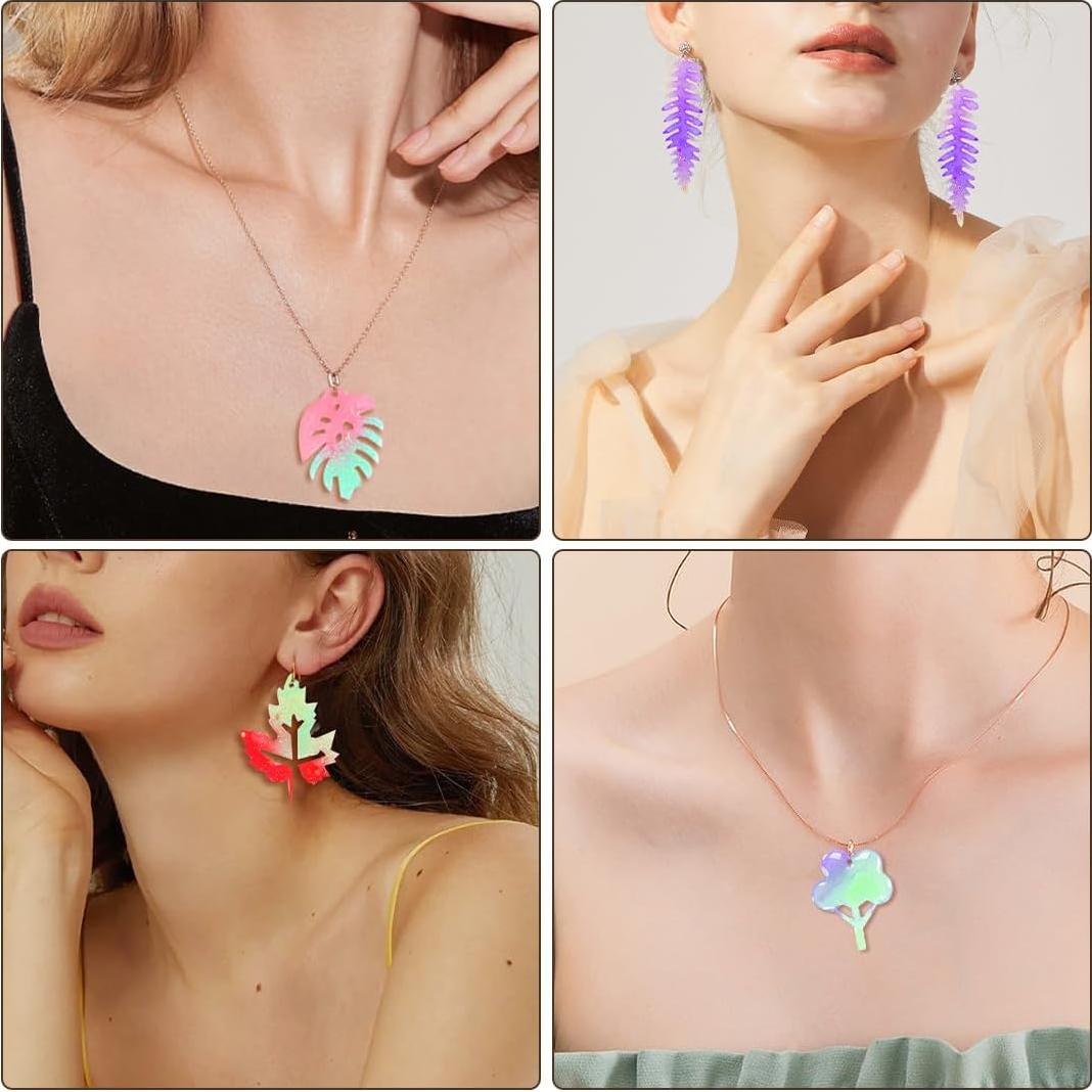 Moldes de Aretes de Resina Voyyphixa 41 Pcs Silicona Hoja