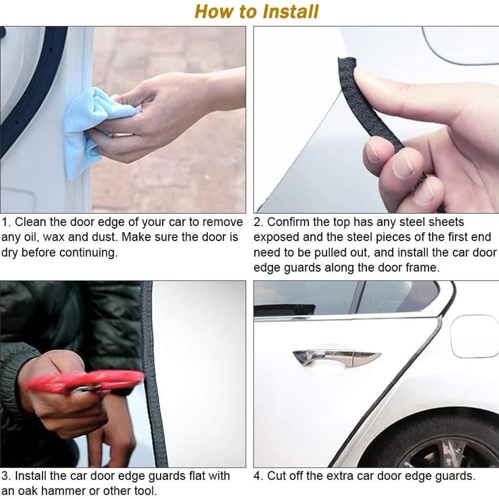 Protector de Bisel de Puerta de Auto 10M Goma Blanco