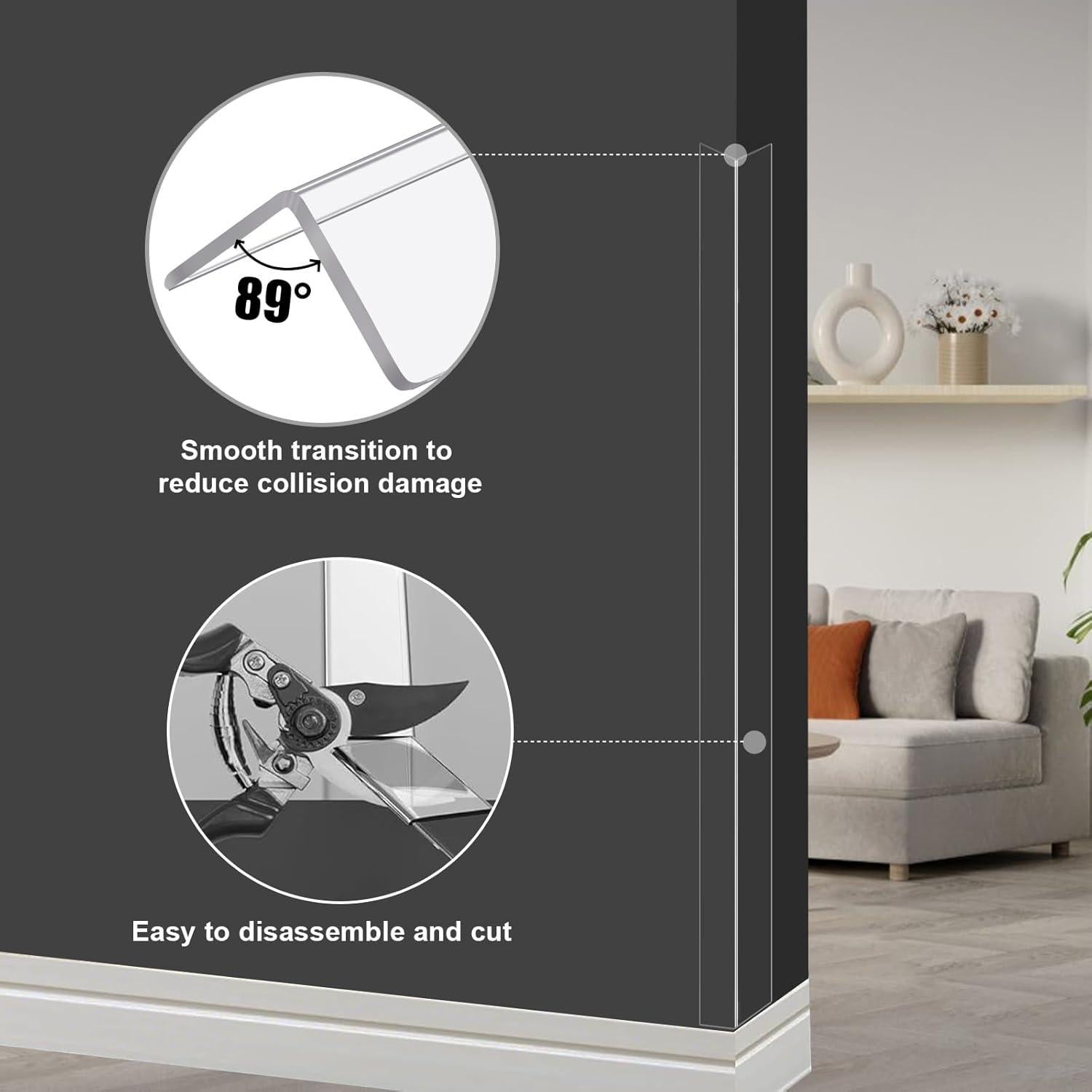 4 Protectores de Esquinas Transparentes Gebena 42cm para Bebés