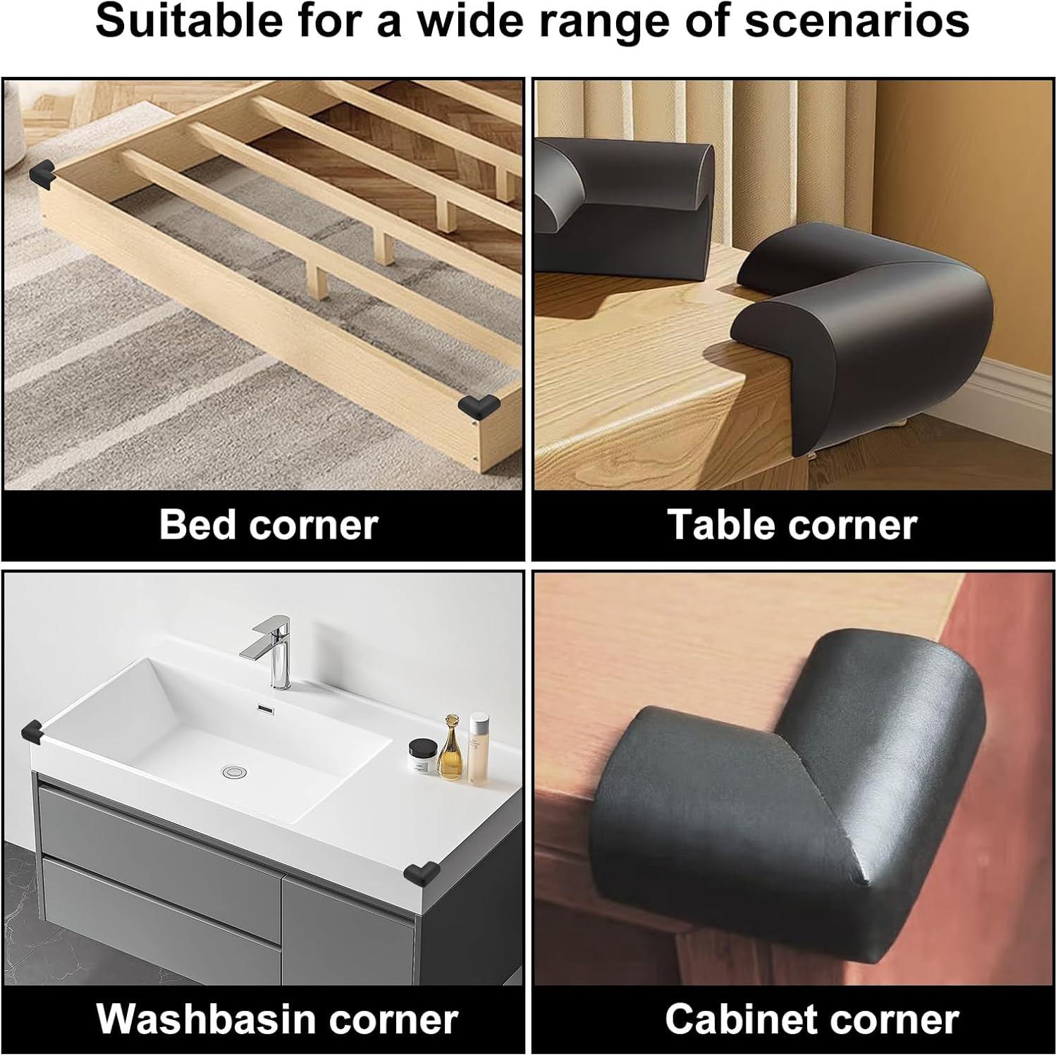 Protectores de Esquinas Wome Negro - Paquete de 4 Espuma Caucho