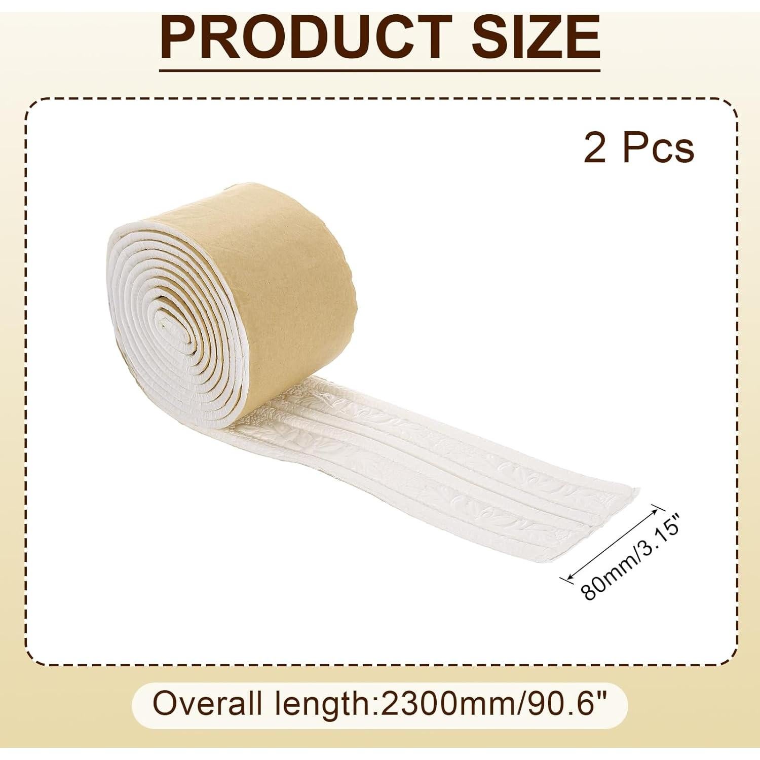 Moldura de Espuma Autoadhesiva uxcell 2 Pcs 2.29m Blanco