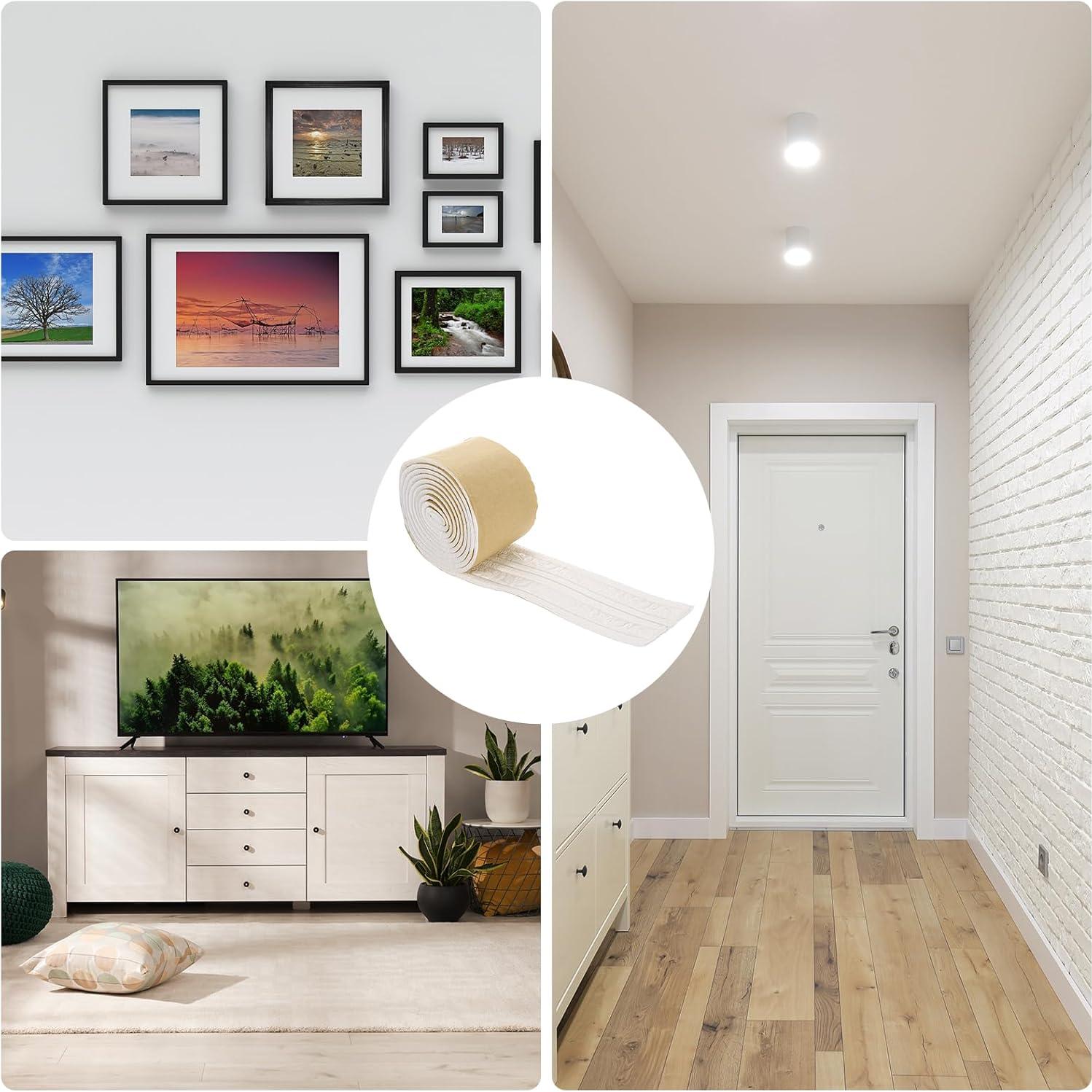 Moldura de Espuma Autoadhesiva uxcell 2 Pcs 2.29m Blanco