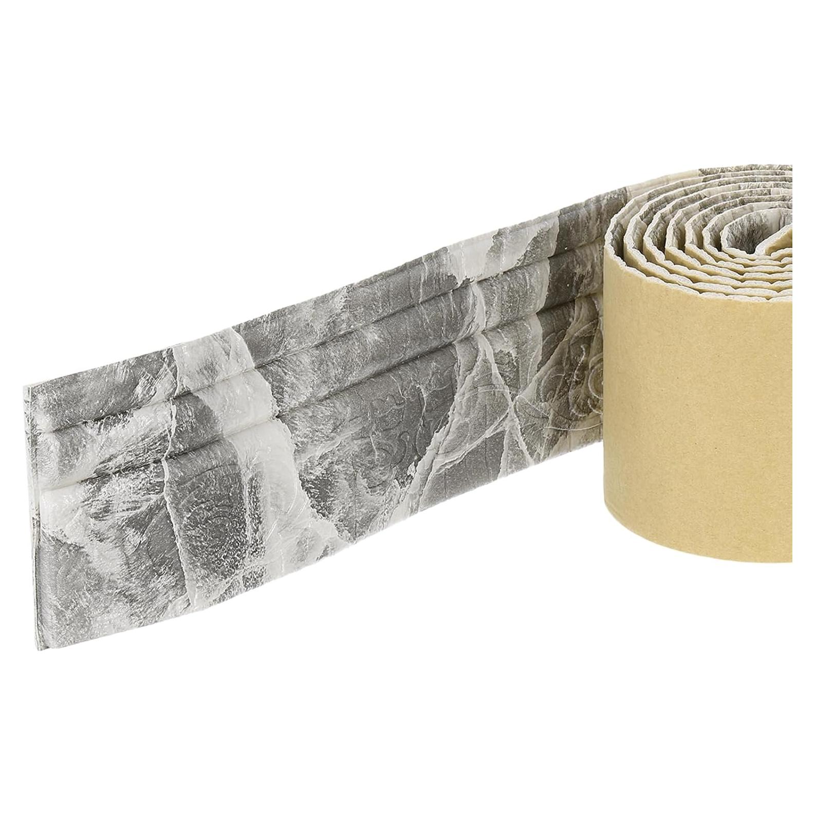 Moldura de Espuma Autoadhesiva uxcell 2.3m Gris 3D