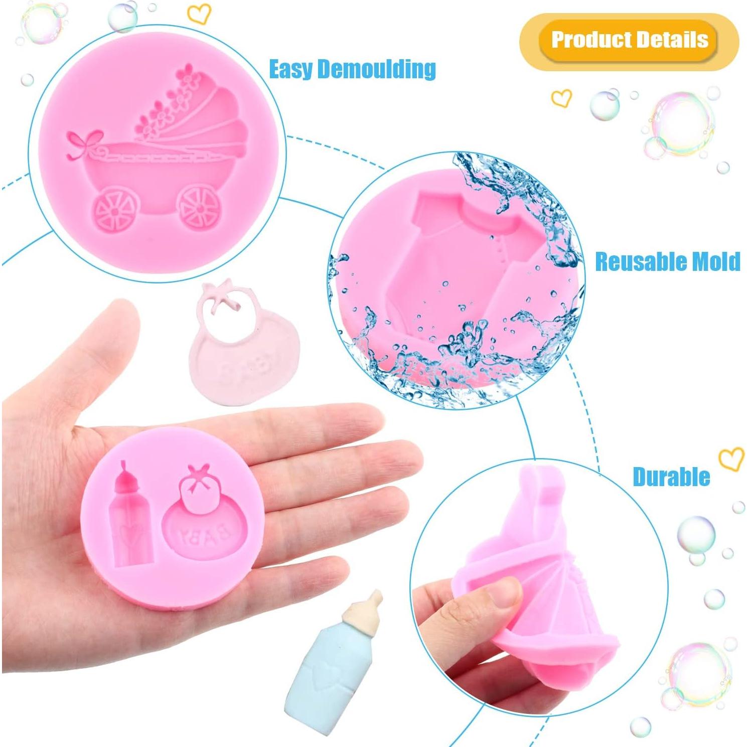 Molde de Silicona para Fondant Baby Shower MIYAHOUSE - 7 Piezas