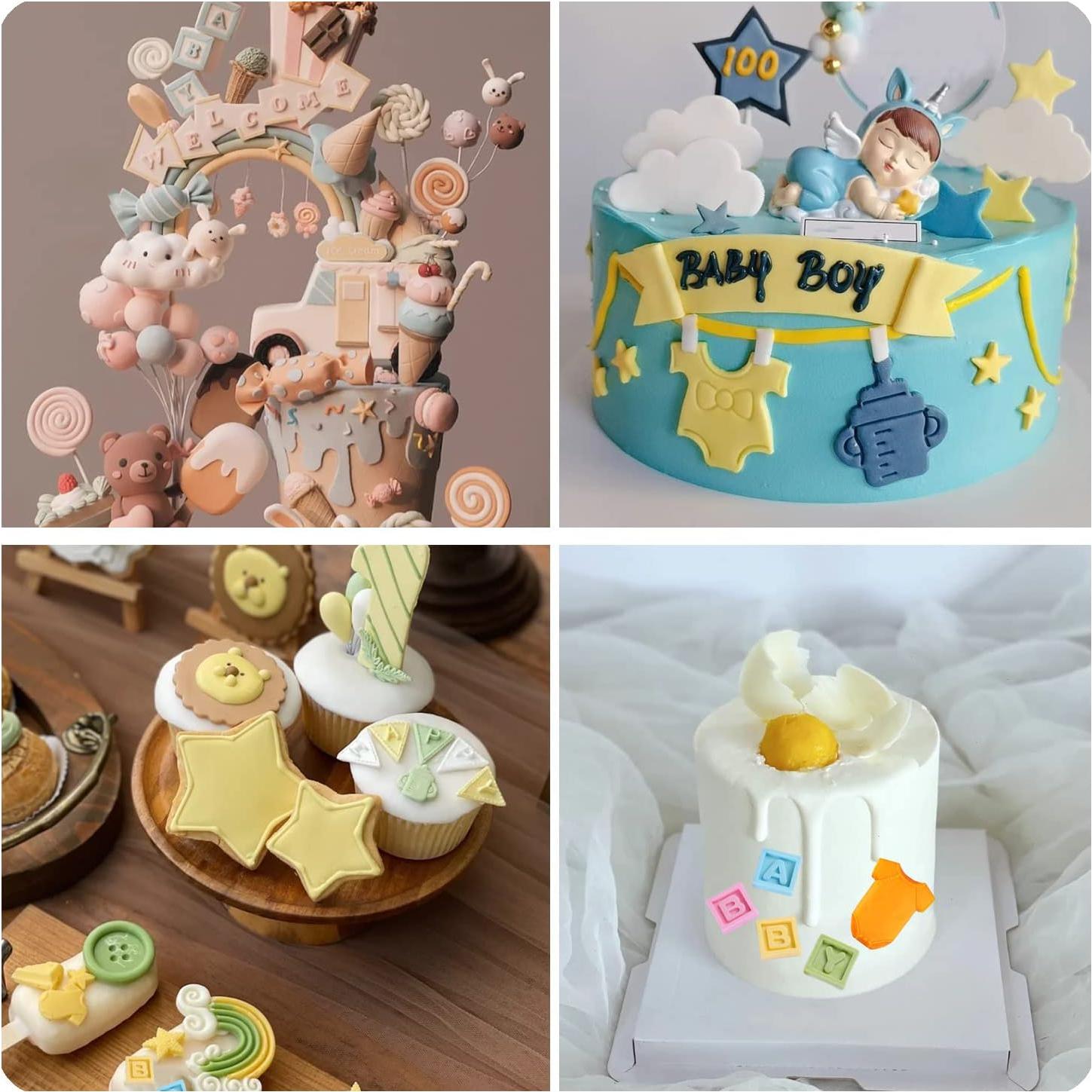 Molde de Silicona para Fondant Baby Shower MIYAHOUSE - 7 Piezas