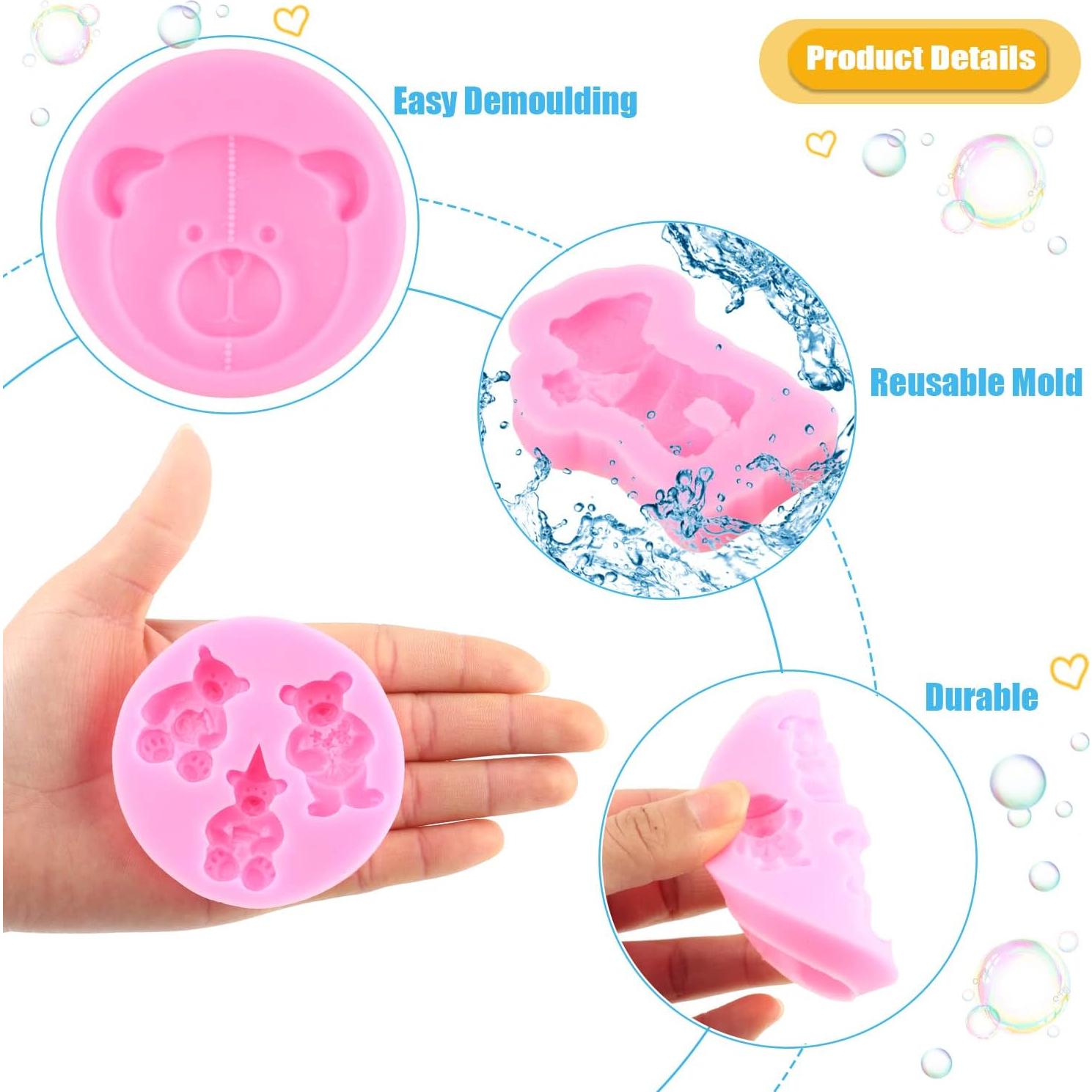 Moldes de Silicona de Oso MIYAHOUSE - 5 Piezas para Pasteles