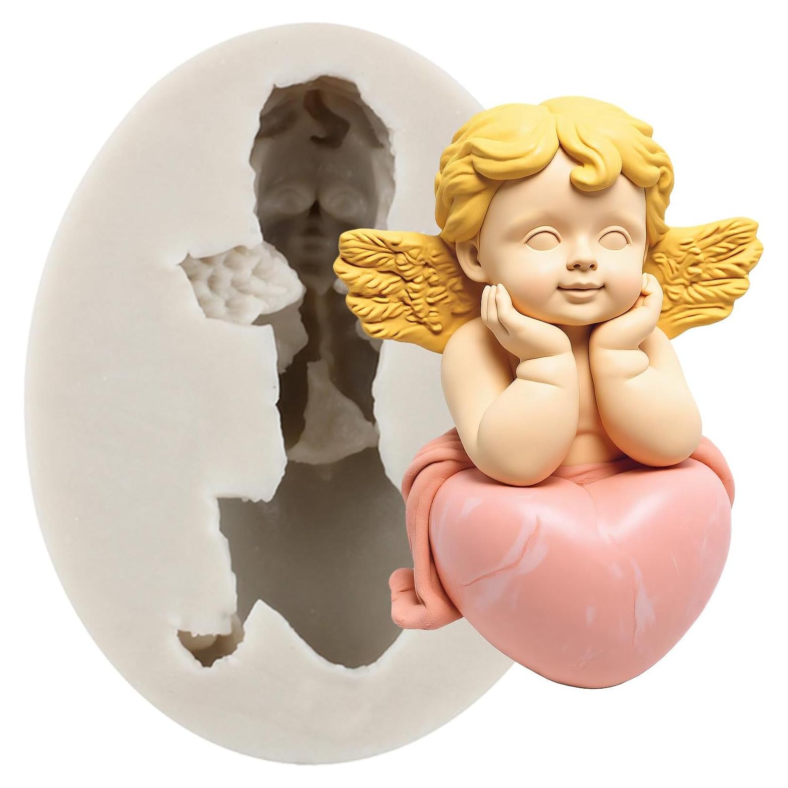 Molde de Silicona Angel Baby YANQINMS para Fondant 8.1x7.3 cm