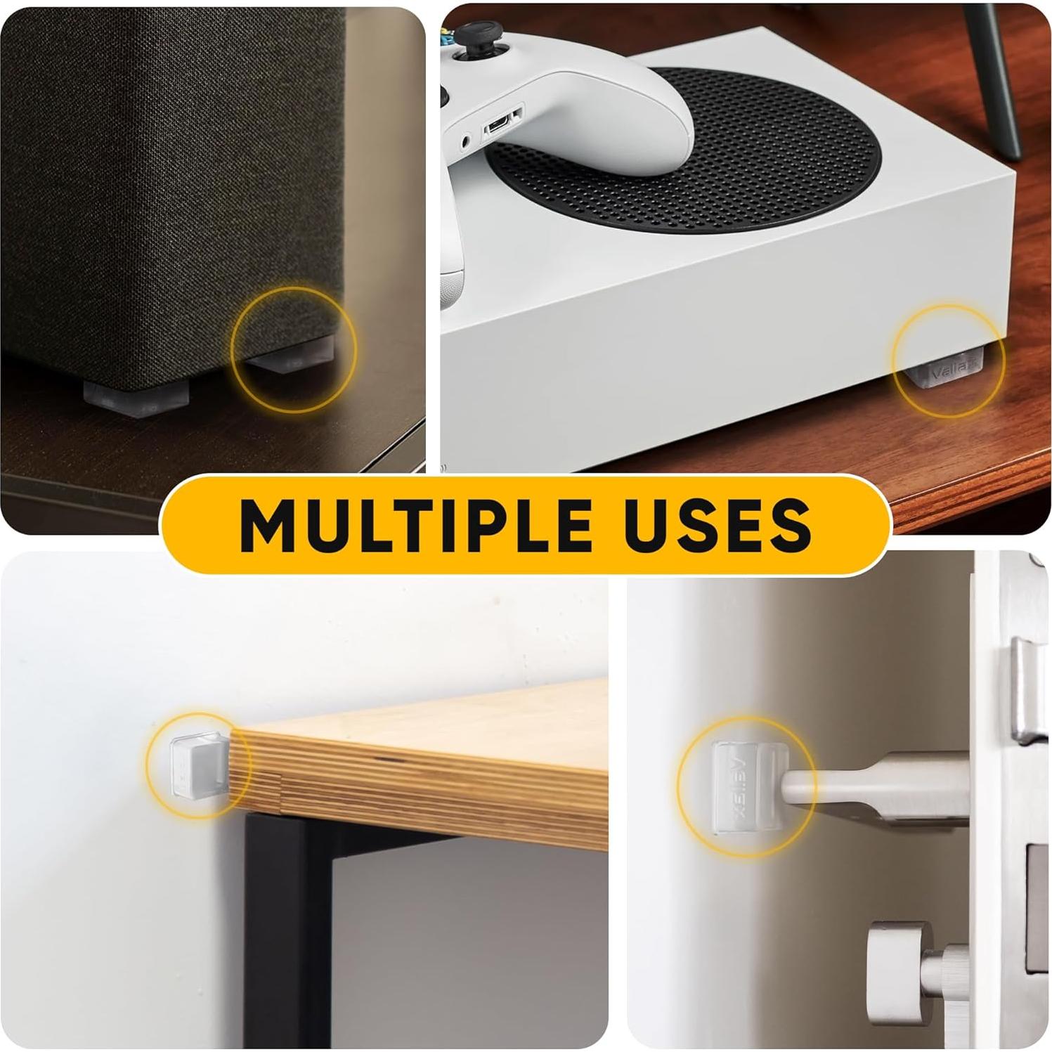 Protectores de Pared VELLAX - 8 Bumpers Silicona Transparente