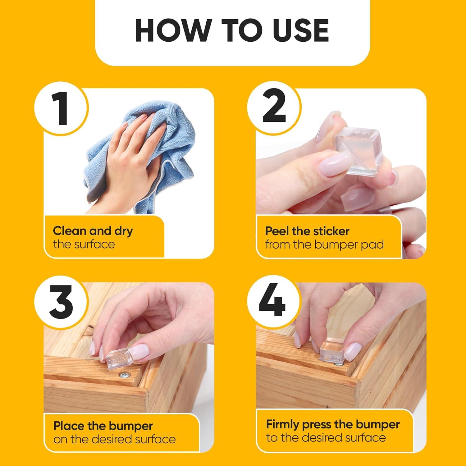 Protectores de Pared VELLAX - 8 Bumpers Silicona Transparente