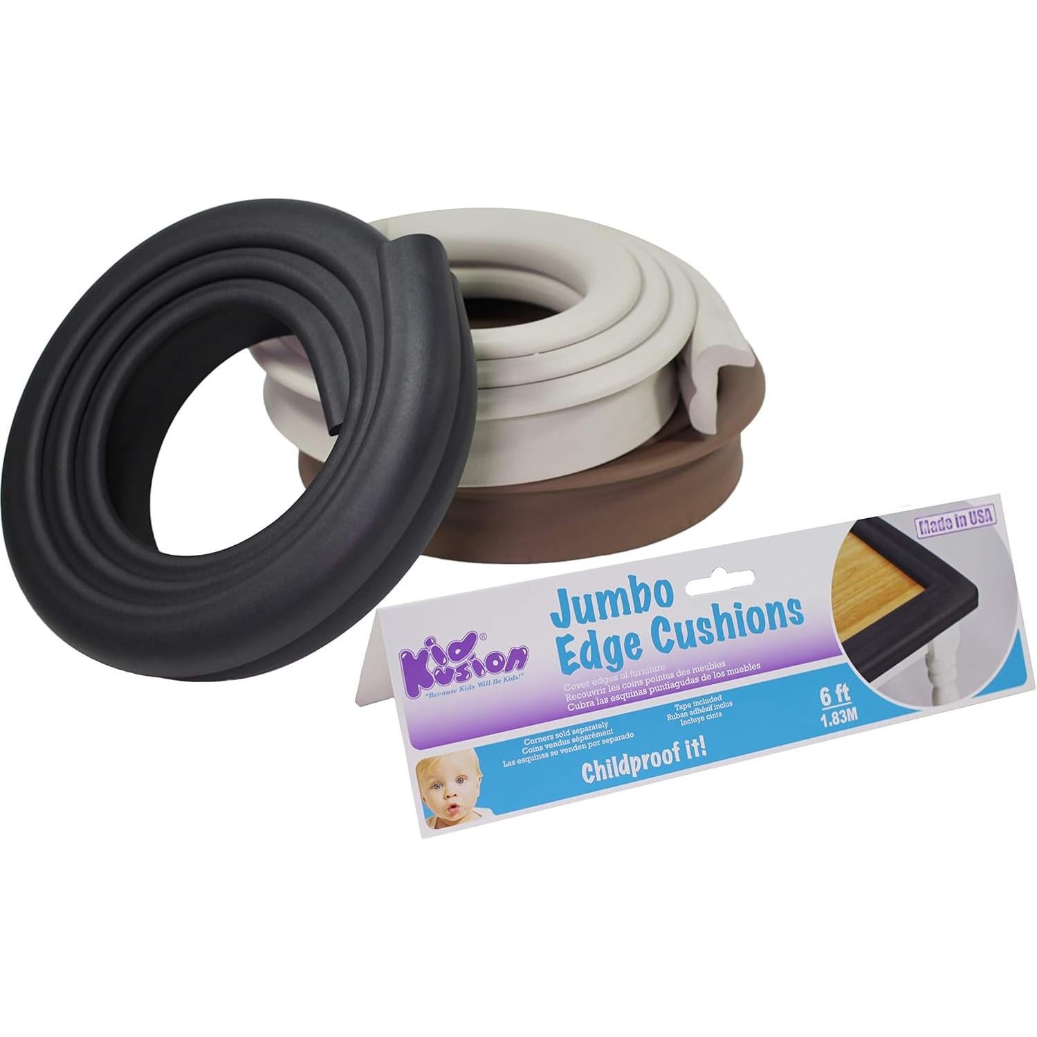 Protector de Bordes KidKusion Jumbo 1.83m Negro Hecho en EE. UU.