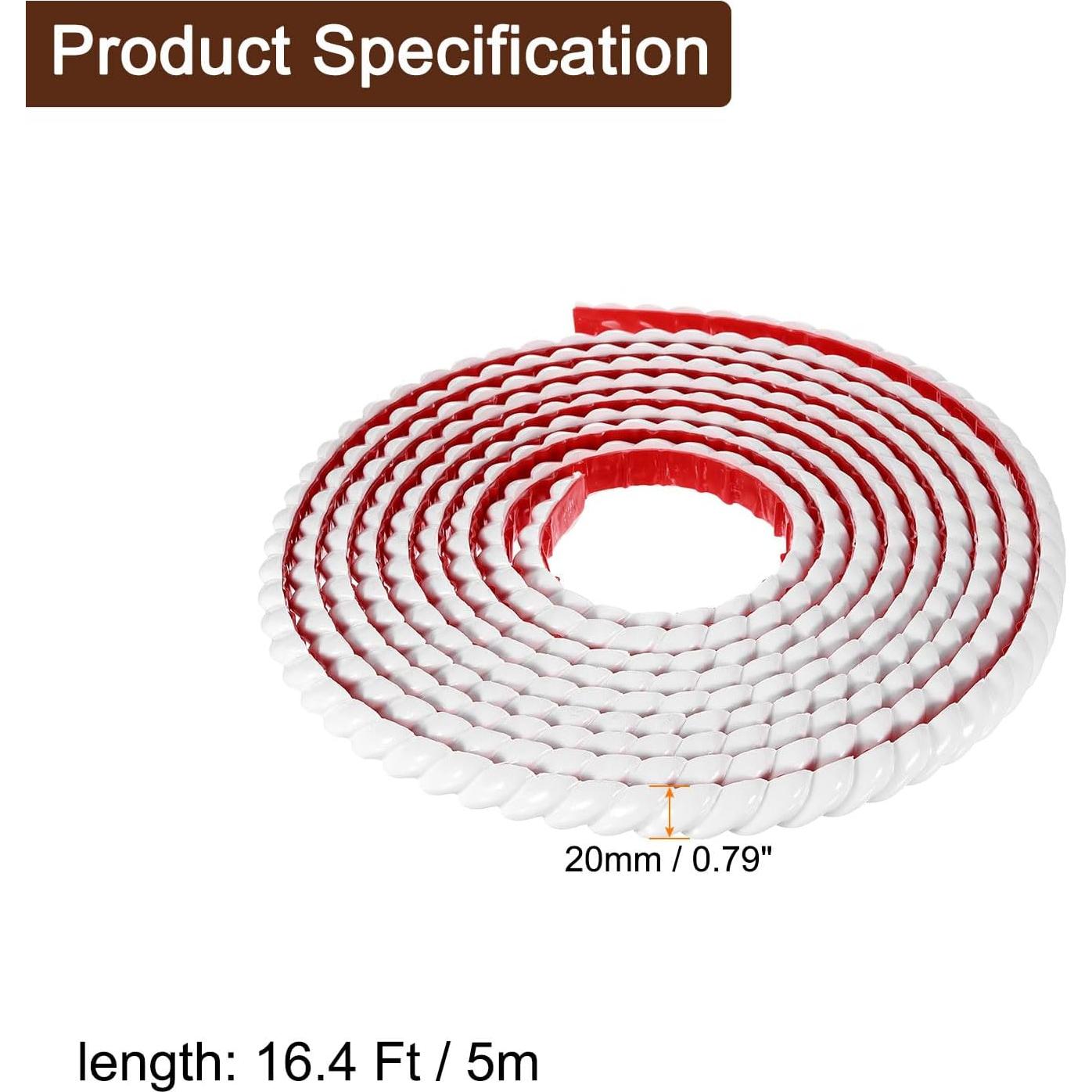 Moldura de Recubrimiento de Pared Autoadhesiva uxcell 5m x 2cm Blanca