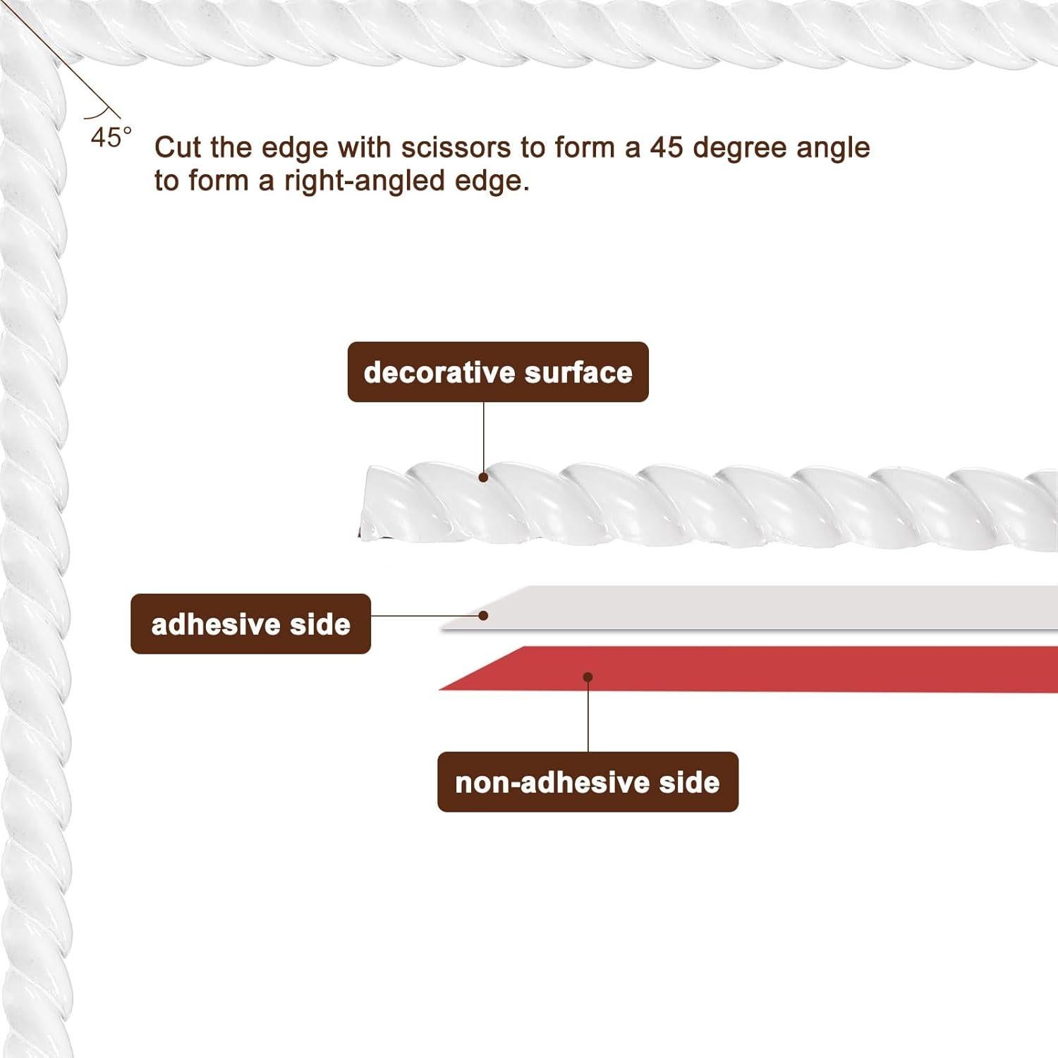 Moldura de Recubrimiento de Pared Autoadhesiva uxcell 5m x 2cm Blanca