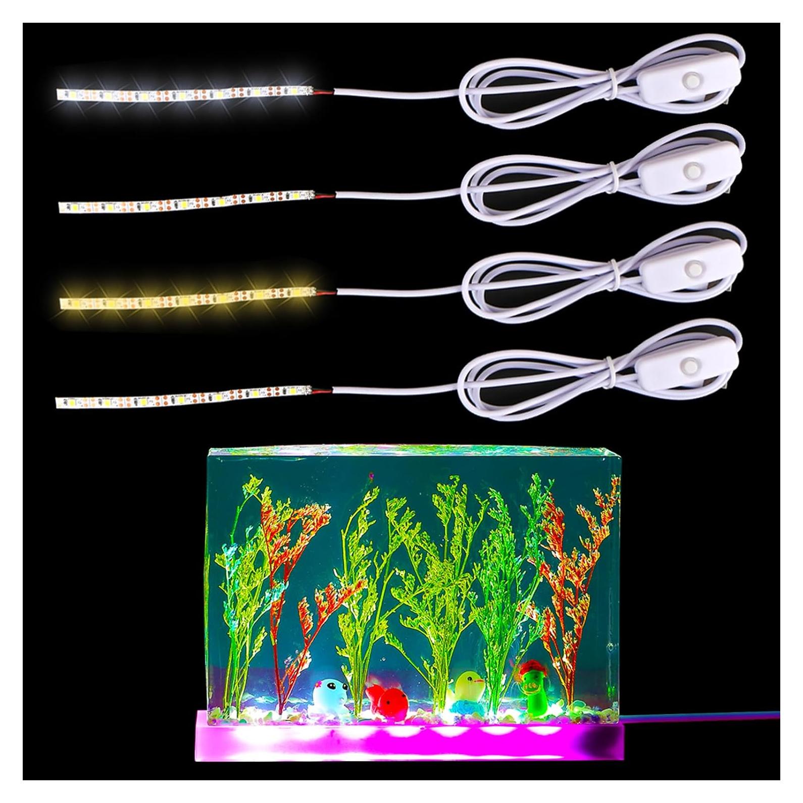 4 Piezas Tira de Luz USB BROVITI para Moldes de Resina