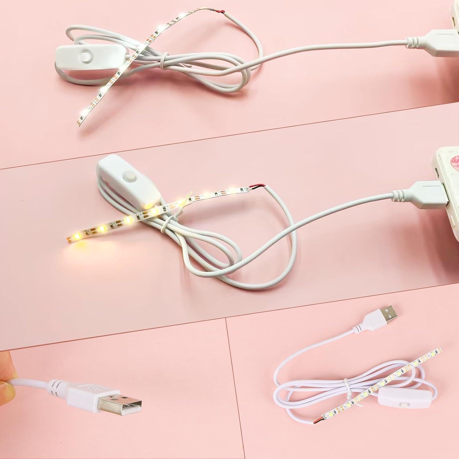 4 Piezas Tira de Luz USB BROVITI para Moldes de Resina