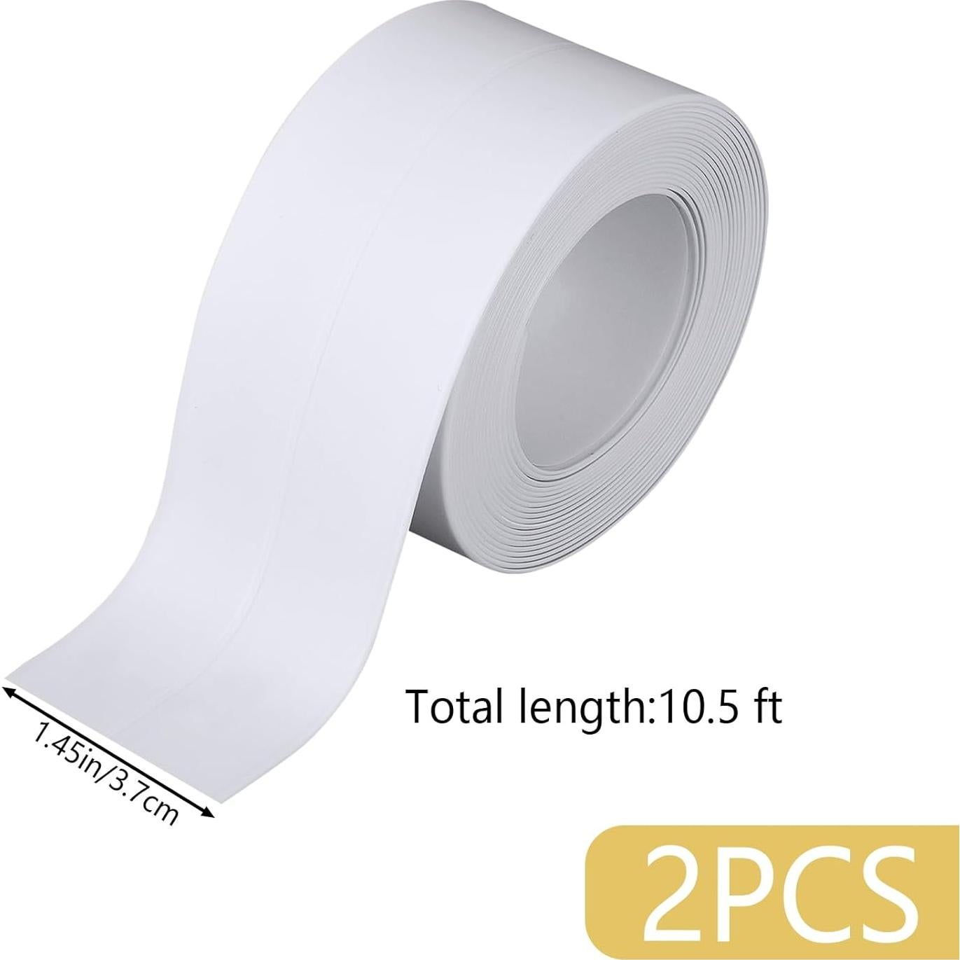 2 Rollos de Protector de Borde de Gabinete PVC Blanco 3.81cm