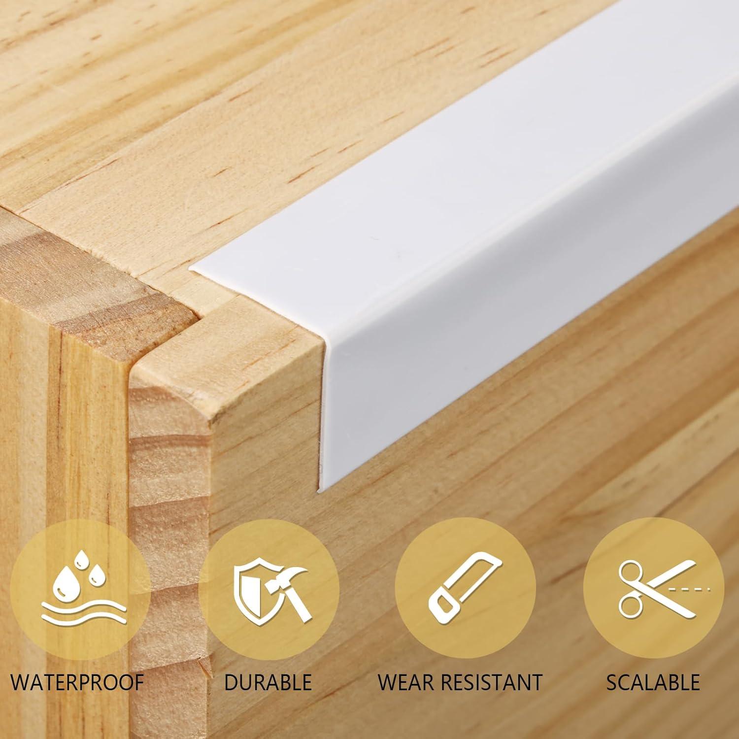 2 Rollos de Protector de Borde de Gabinete PVC Blanco 3.81cm