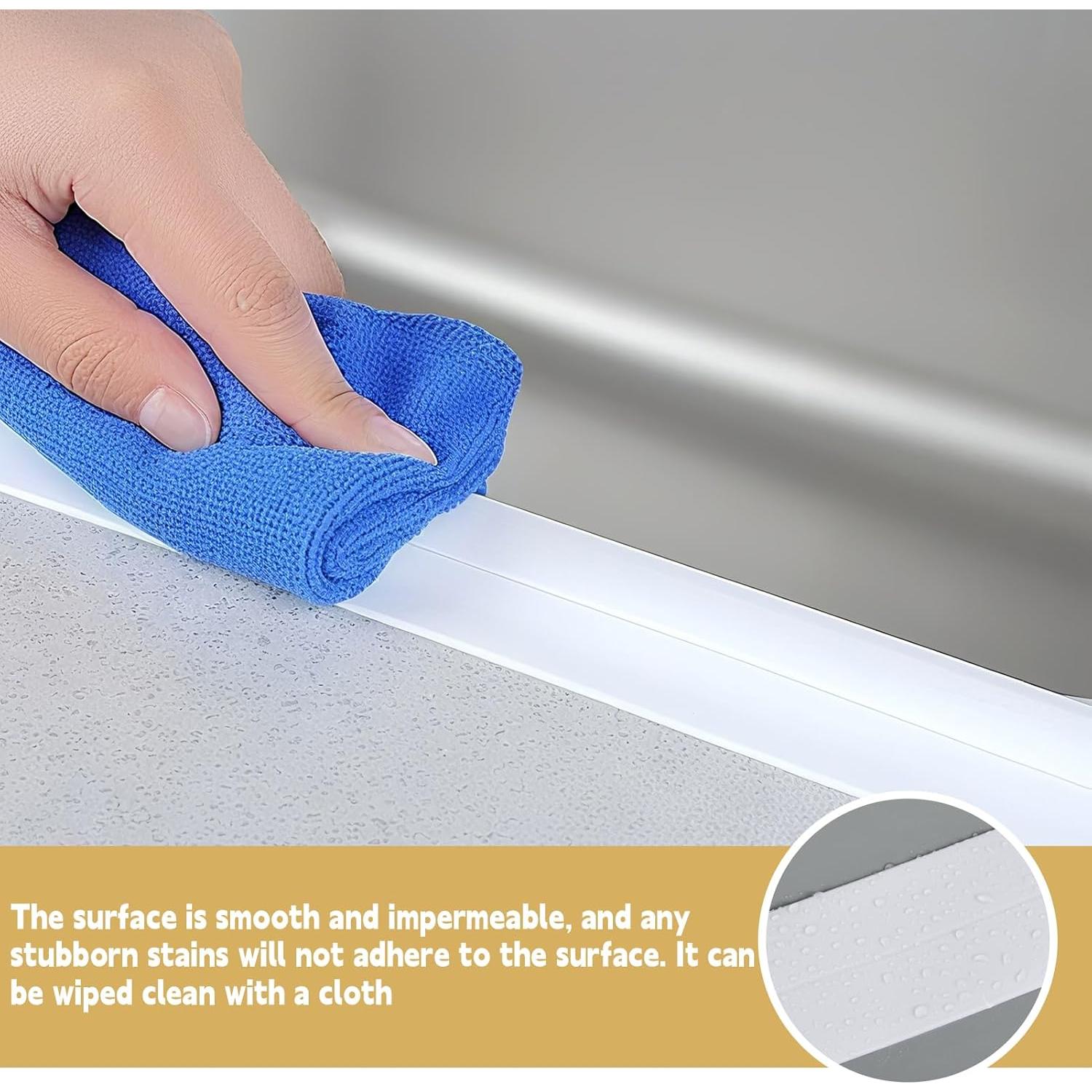 2 Rollos de Protector de Borde de Gabinete PVC Blanco 3.81cm