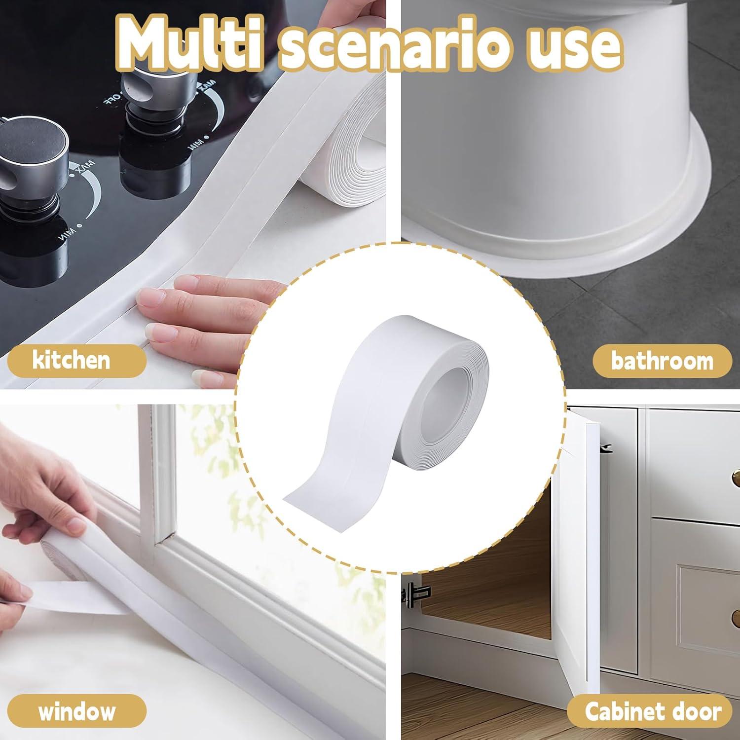 2 Rollos de Protector de Borde de Gabinete PVC Blanco 3.81cm