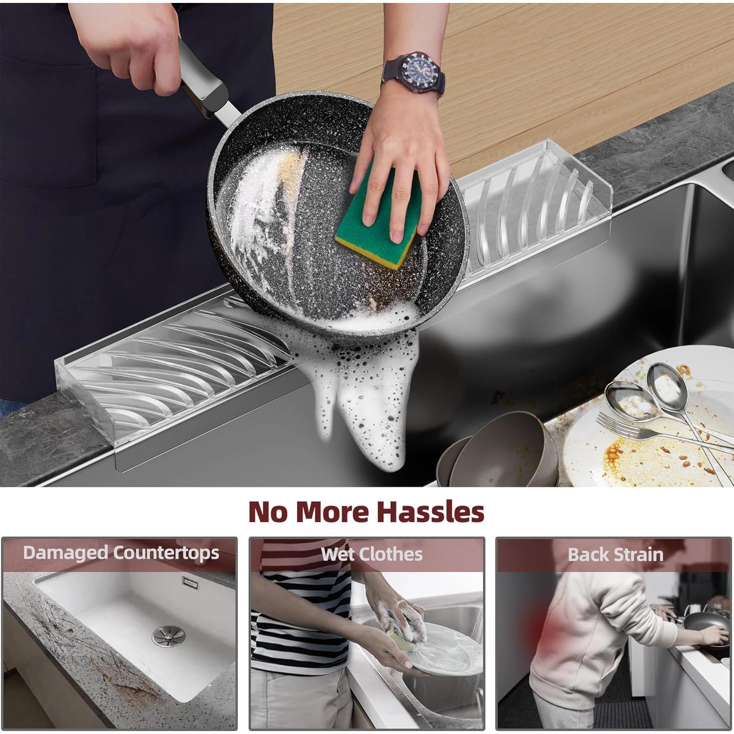 Protector de Borde de Fregadero Silicona NiHome 8-10 cm Transparente