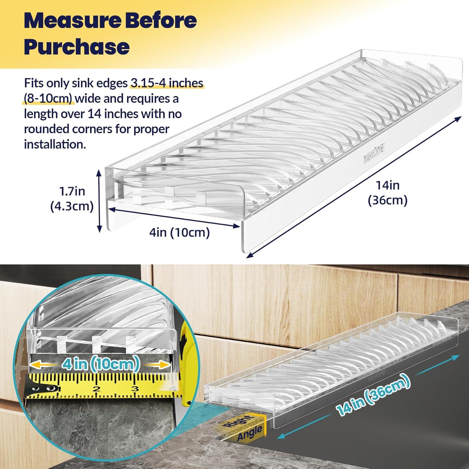 Protector de Borde de Fregadero Silicona NiHome 8-10 cm Transparente