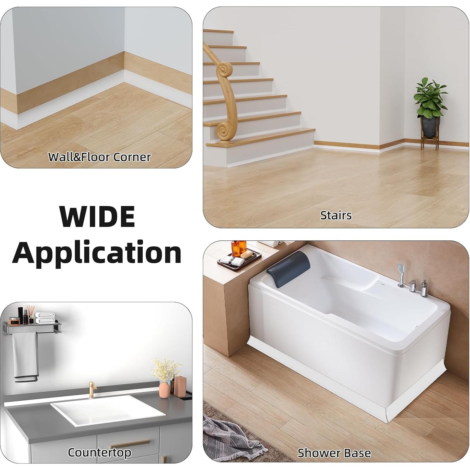 Moldura Cuarterona Flexible Cuysfead 5.97m Blanco Autoadhesiva