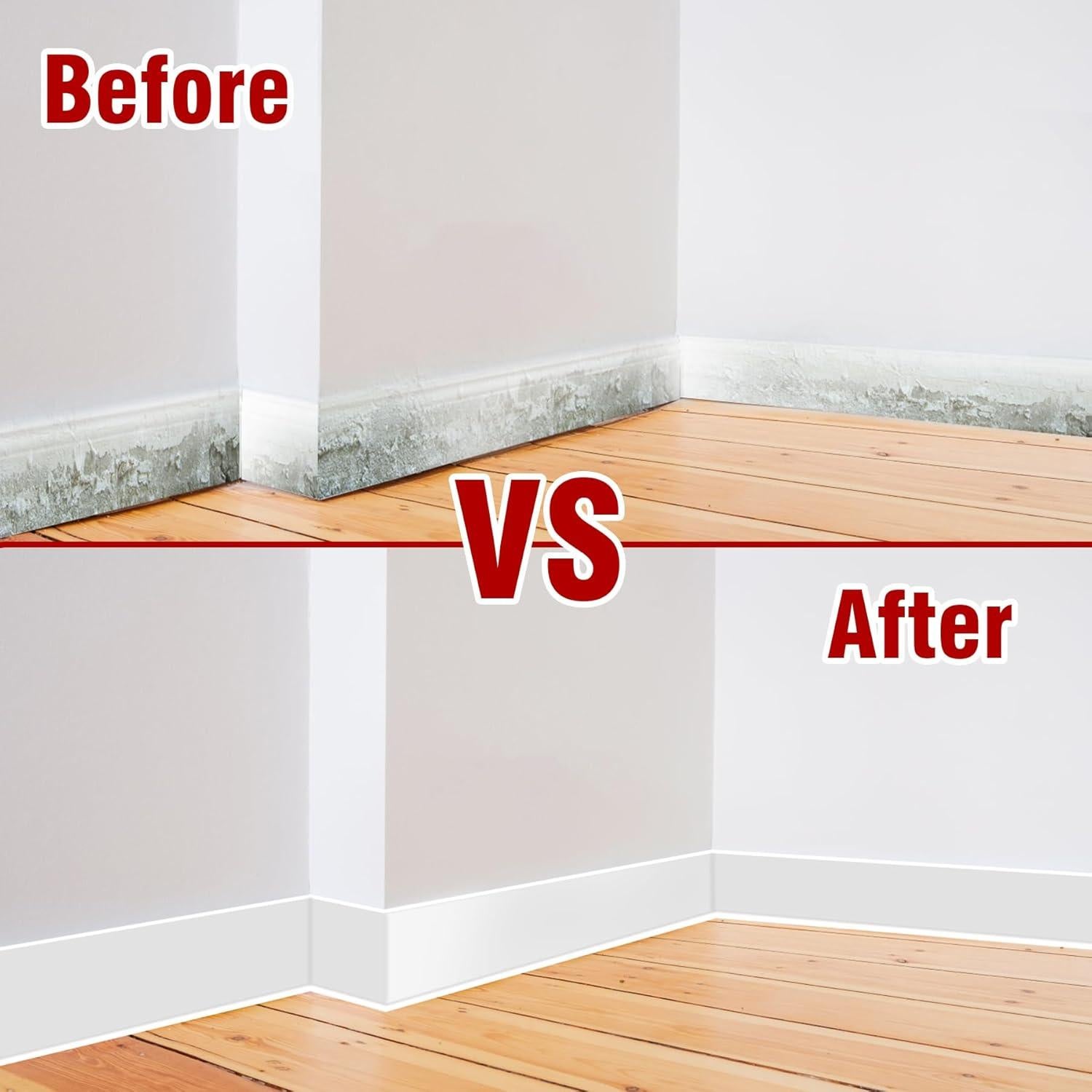 Moldura de Zócalo Autoadhesiva Kikerike 10.16 cm x 6.1 m Blanca