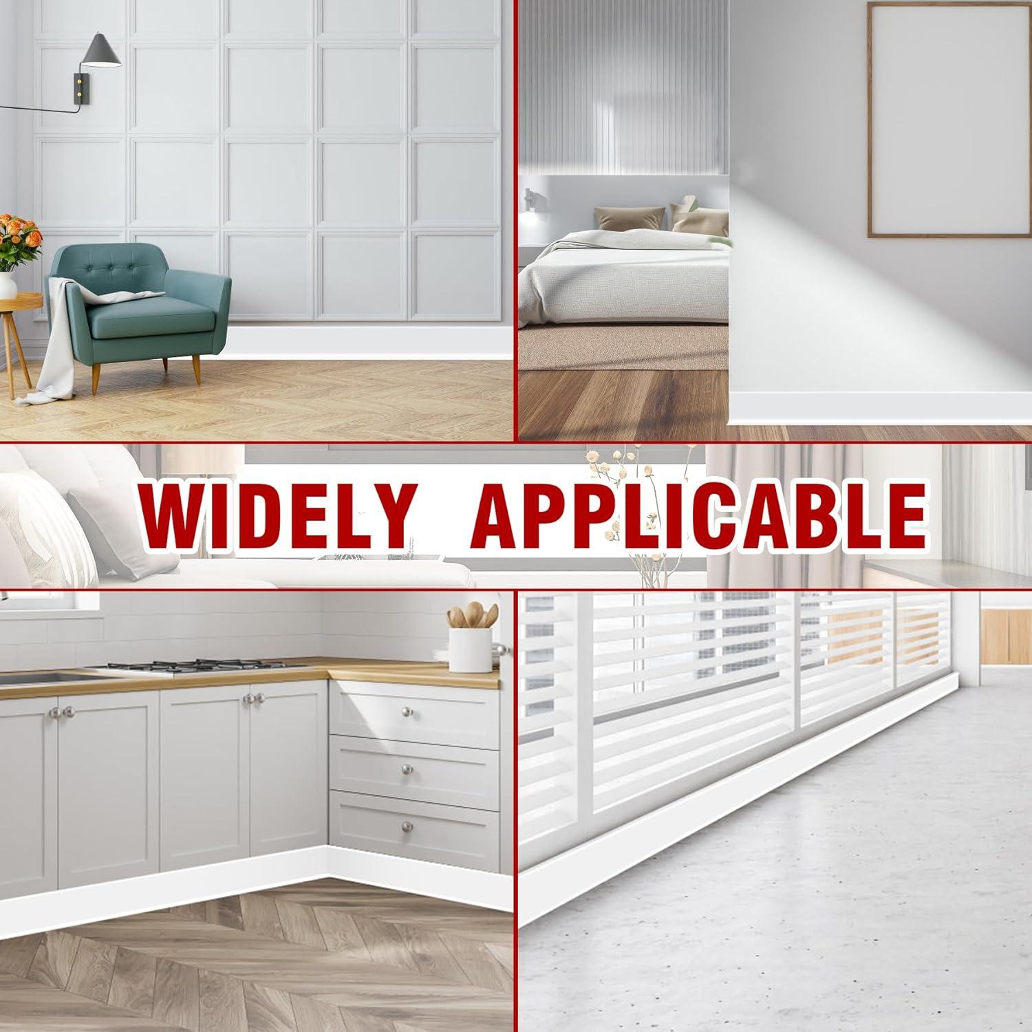 Moldura de Zócalo Autoadhesiva Kikerike 10.16 cm x 6.1 m Blanca