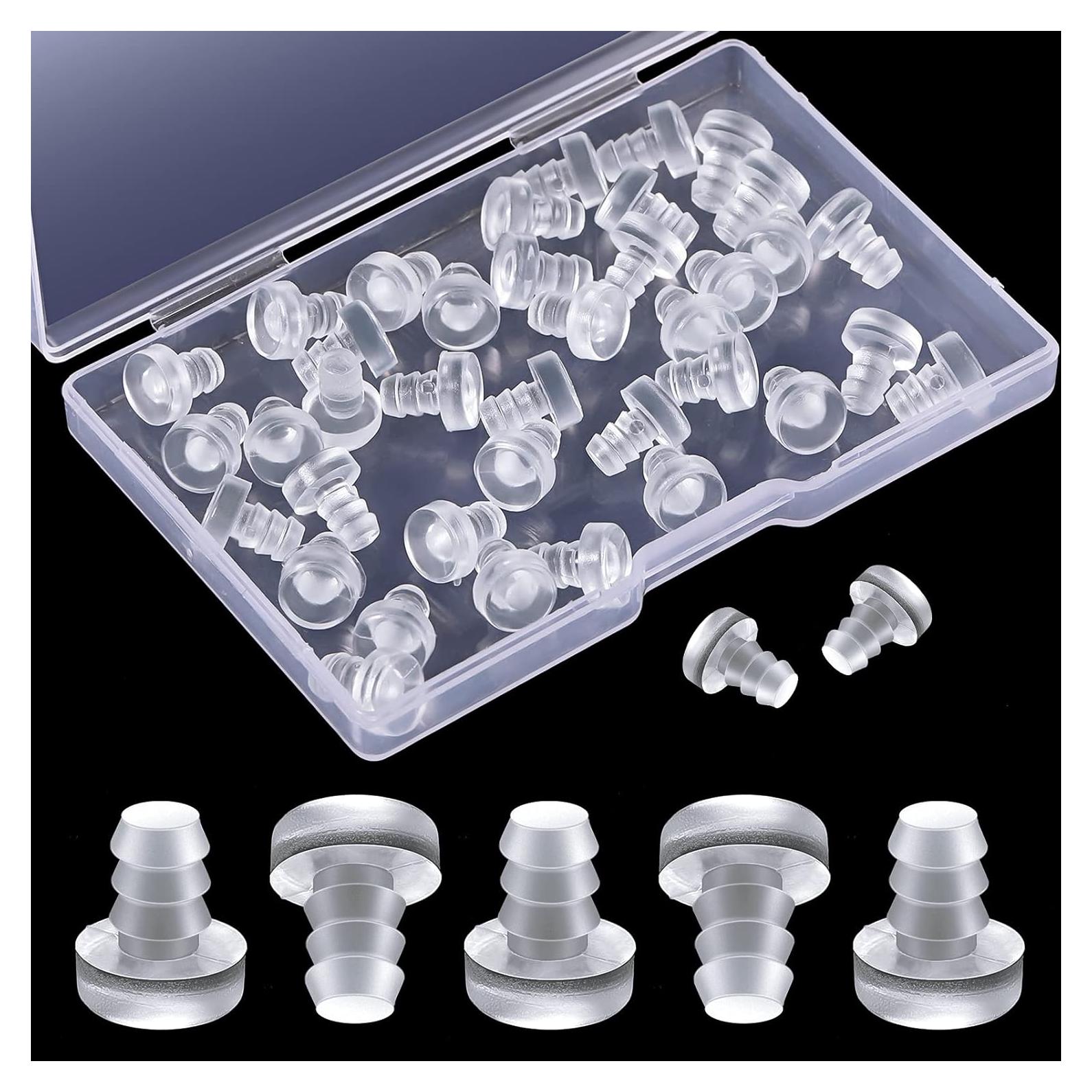 40 Pcs Glass Top Table Bumpers with Stem 3/16 Inch - 5 mm Clear Rubber Spacers Anti Slip Pads for Table Furniture Cabinet