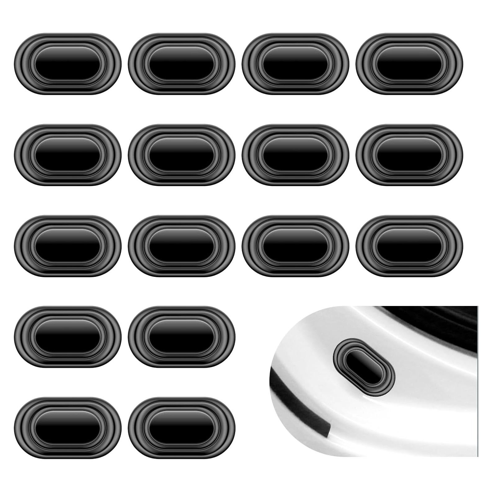 Amortiguadores de Puerta SLIMI 16 PCS Silicona Anticolisión Negro