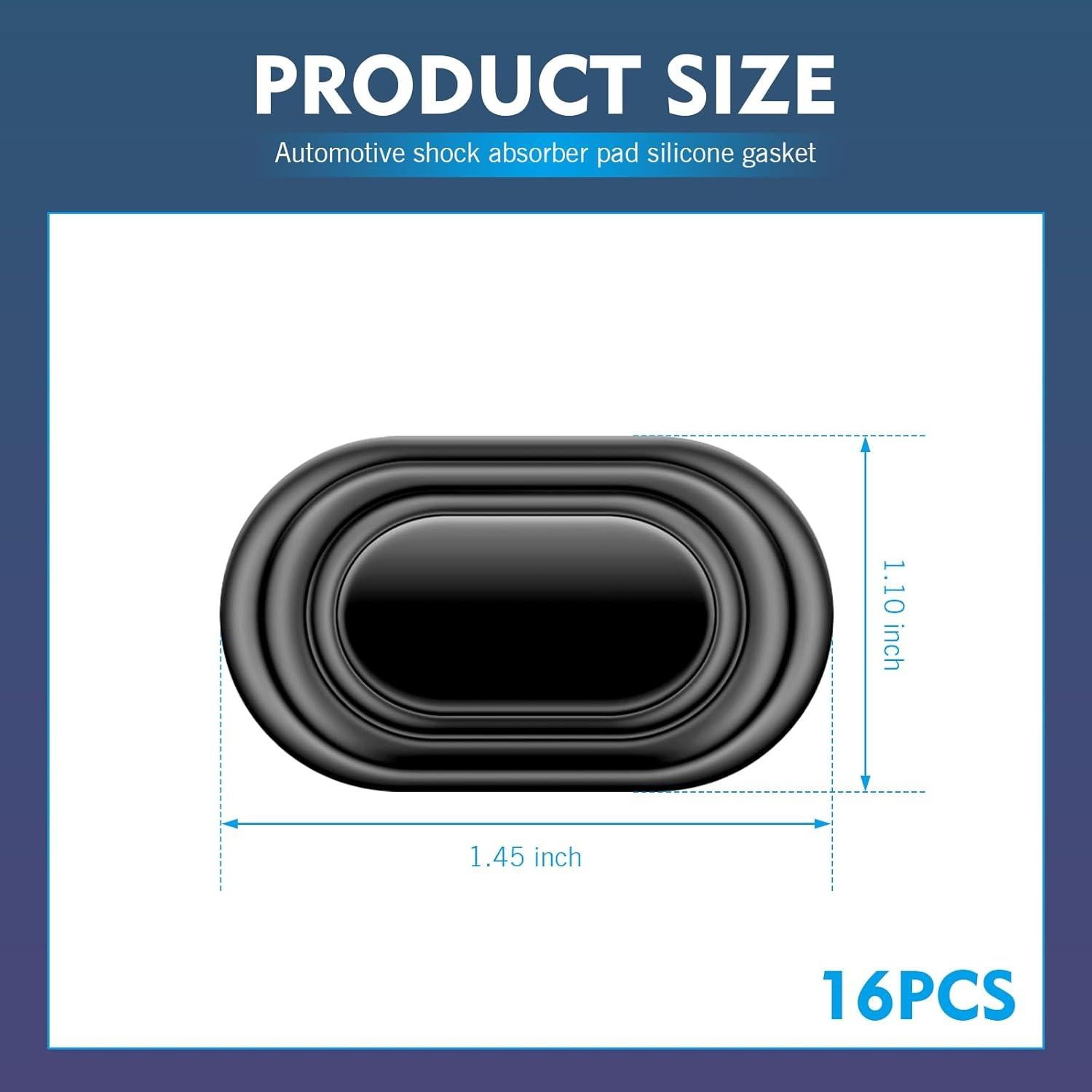 Amortiguadores de Puerta SLIMI 16 PCS Silicona Anticolisión Negro