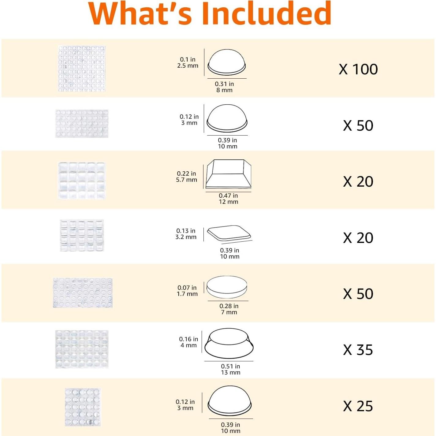 Bumpers Adhesivos Transparentes Amazon Basics - 300 Piezas