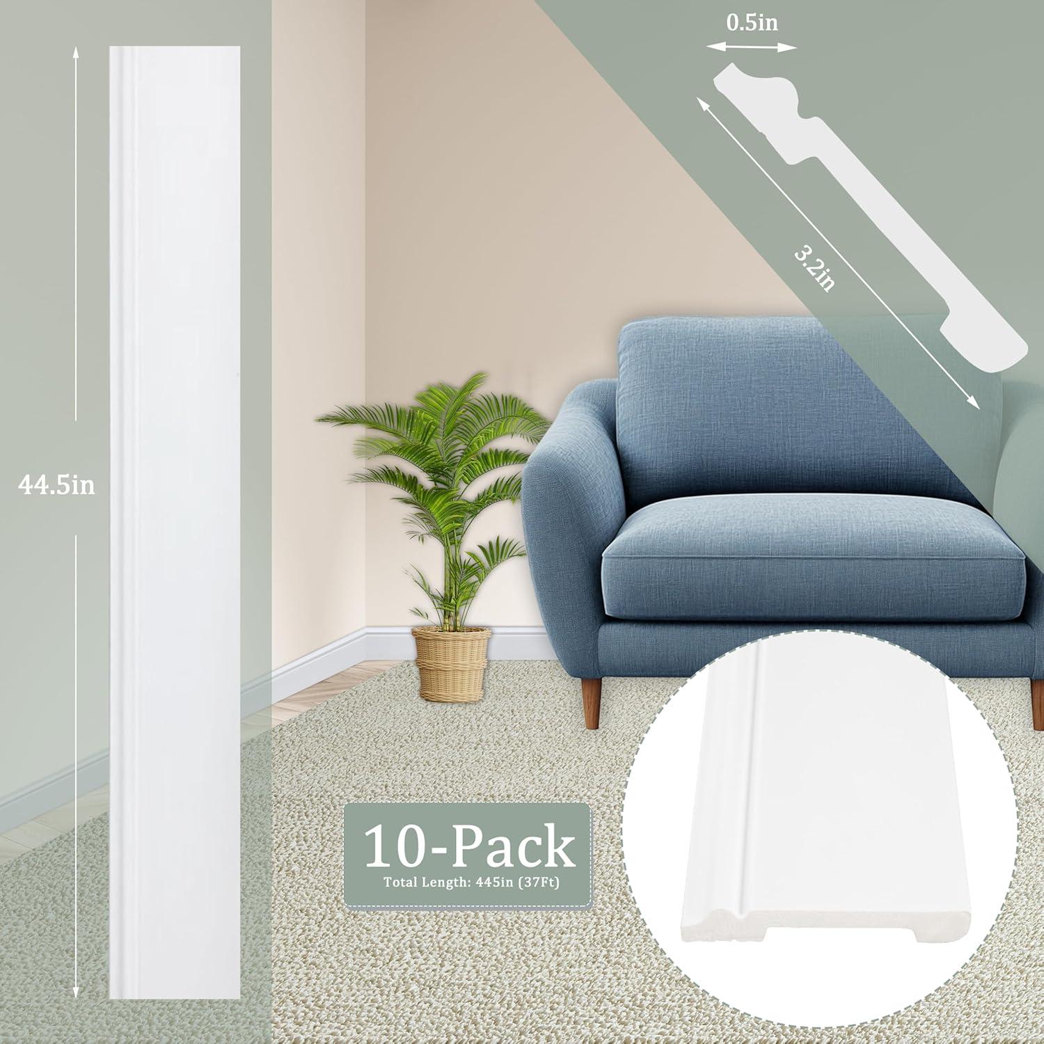 Moldura de Zócalo de Pared Sunnyglade 10 Piezas 113 x 8 cm